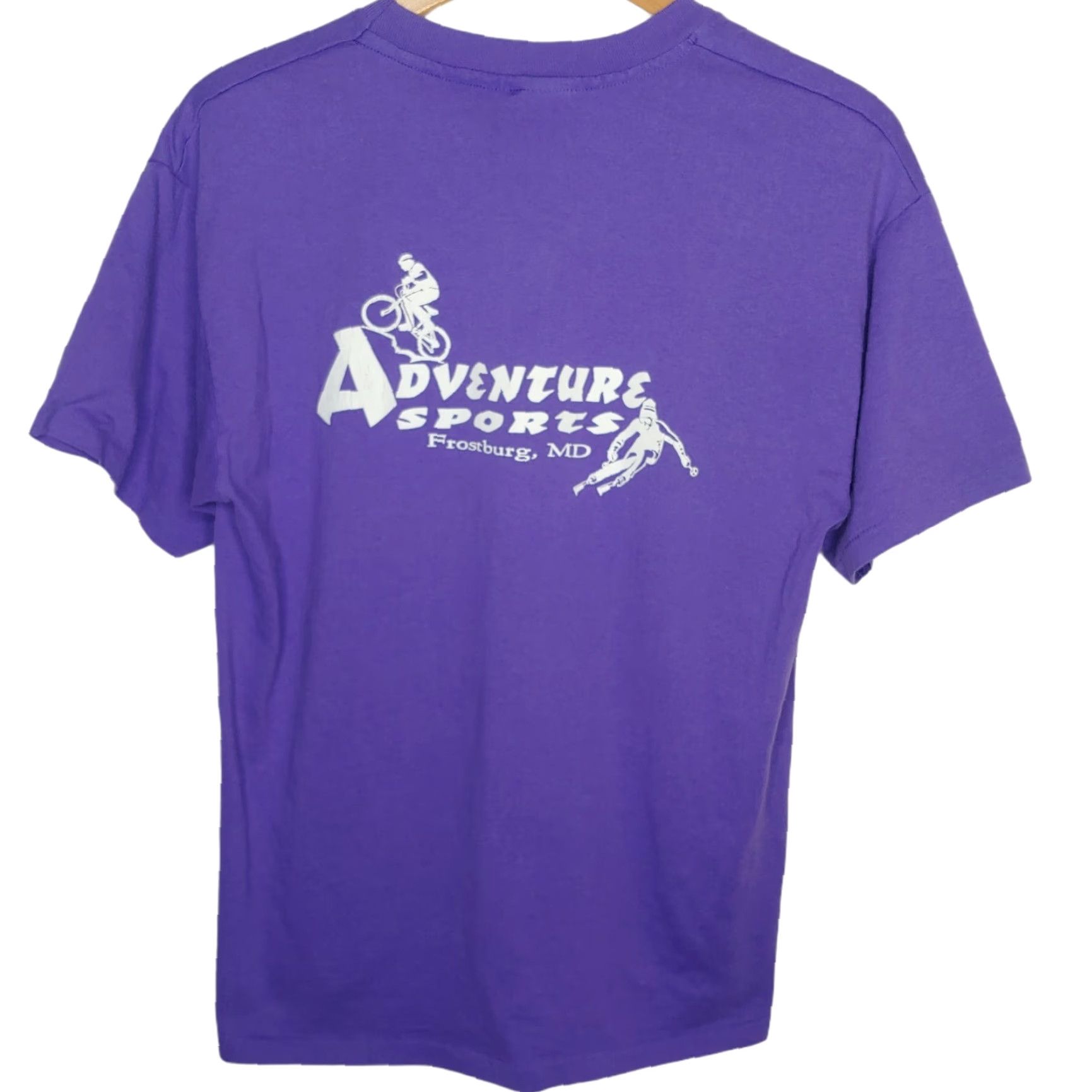 Vintage VINTAGE Hanes Heavyweight Adventure Sports Shirt Men Large Purple Short Sleeve Crew Neck Ski Bike Frostburg MD 90s Size US L / EU 52-54 / 3 - 3 Thumbnail