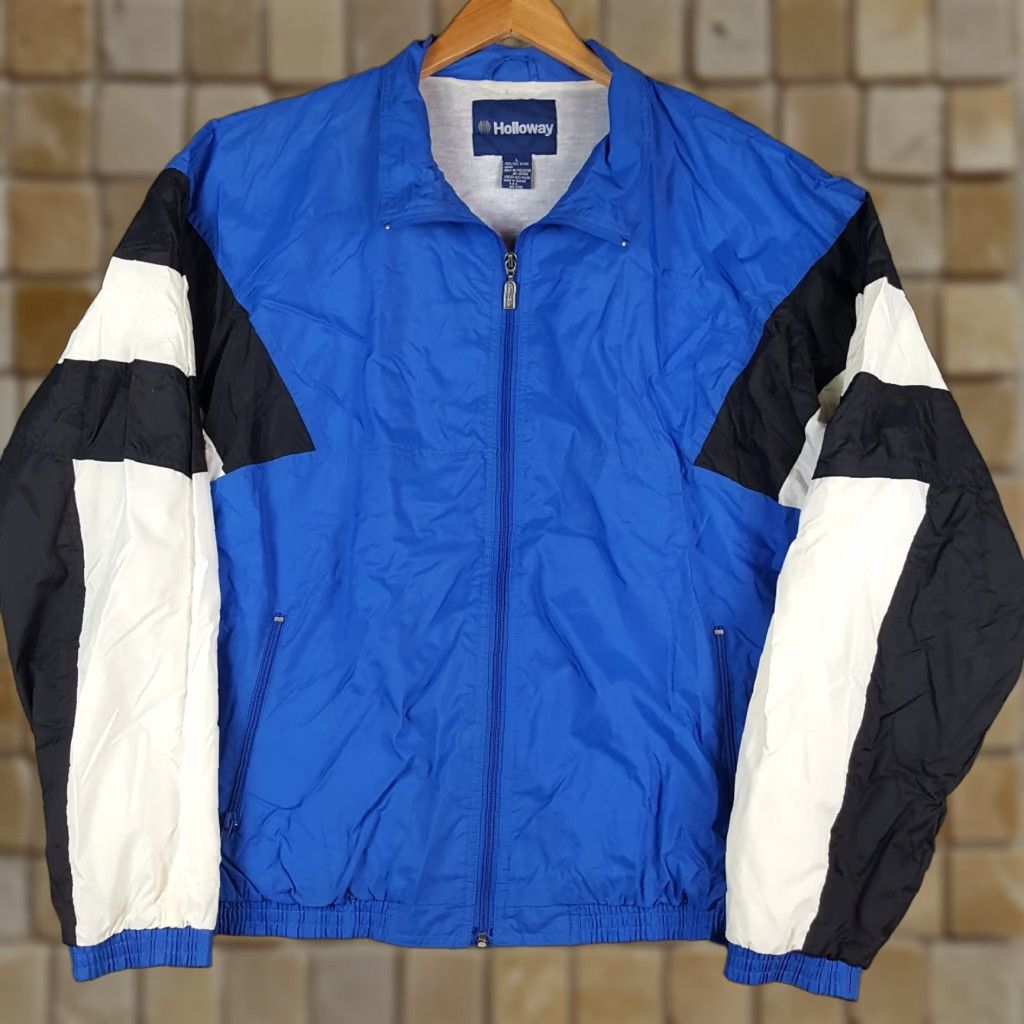 Holloway Vintage 90s Striped Racing Jacket Mens Size L Retro Windbreaker Zip Track Jacket Size US L / EU 52-54 / 3 - 1 Thumbnail