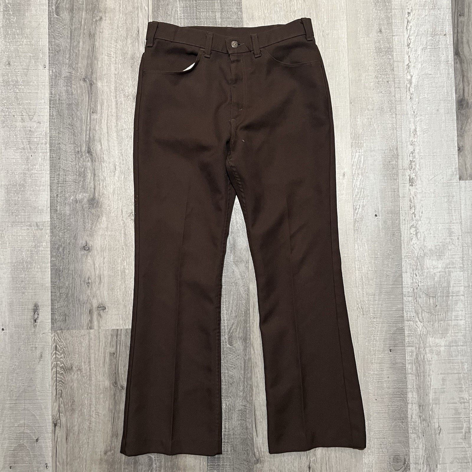 Levi's VTG Levis 517 Brown Sta Prest Boot Cut Pants 60s/70s Dacron Size US 31 - 1 Thumbnail