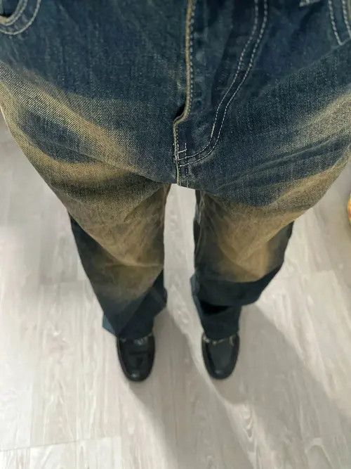 Japanese Brand Gradient Color Straight Denim Pants75 Size US 33 - 3 Thumbnail