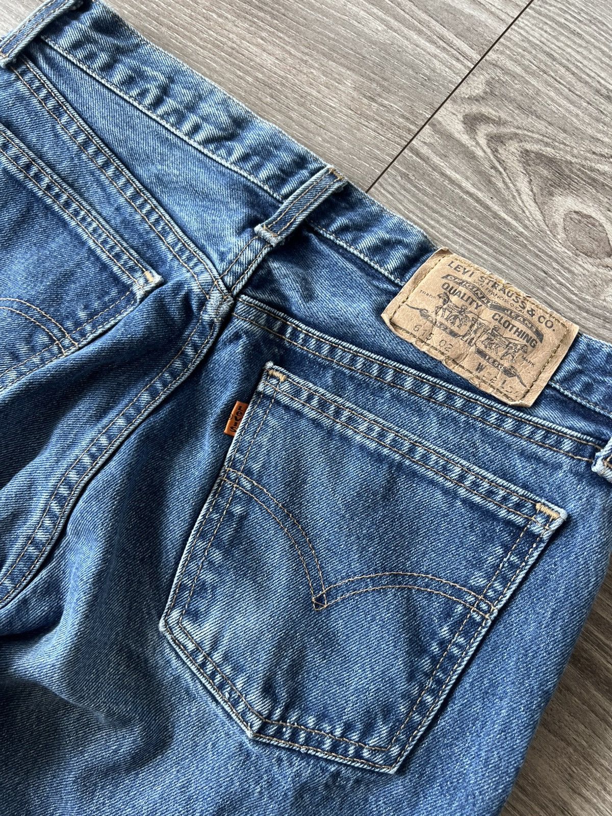 Levi's Vintage Levis Orange Tab Made in USA 90s Blue Denim Jeans Size US 32 / EU 48 - 6 Thumbnail