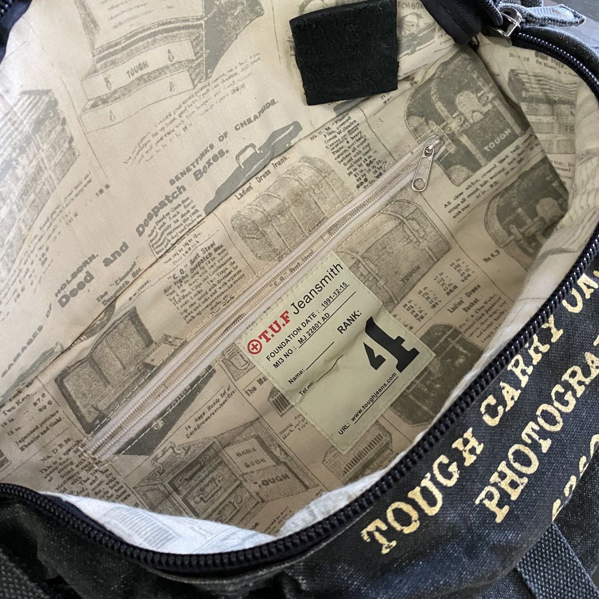 Designer TOUGH Jeansmith Black Utility Waist Bag with Yellow Print Size ONE SIZE - 9 Thumbnail