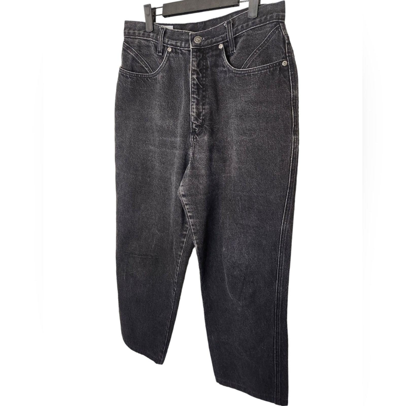 Vintage Vintage Bar None Quarter Horse black jeans 15/16 western 80s Size 33" - 2 Thumbnail