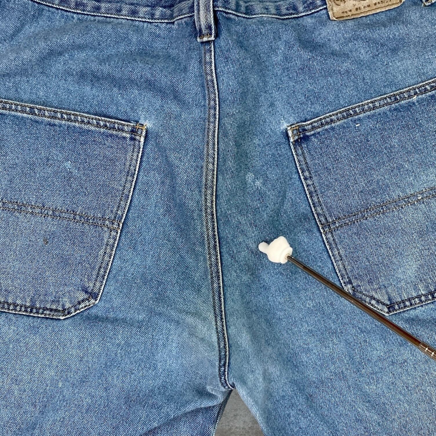 Bugle Boy Vintage 90s Bugle Boy Carpenter Jean Shorts 42x13 Light Wash Size US 42 / EU 58 - 5 Thumbnail