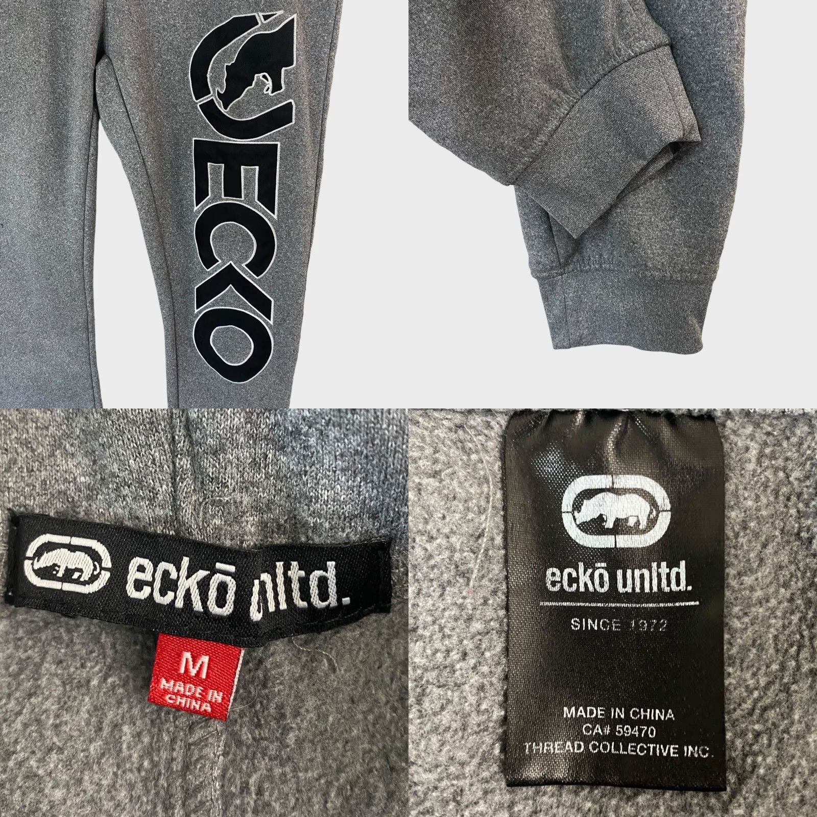 Ecko Unltd. VINTAGE Ecko Unltd. Fleece Jogger Sweatpant Gray Logo Embroidered Sweatpant Activewear Mens Medium Size US 31 - 8 Thumbnail