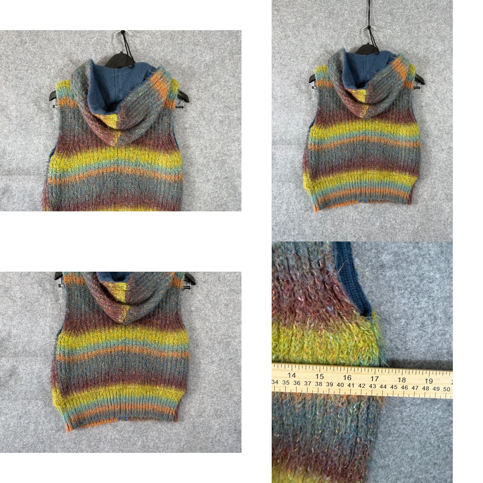 Urban Outfitters Urban Outfitters Vest Sweater Womens XS Multicolor Daisy Hooded Full Zip Knit Vest Size XS / US 0-2 / IT 36-38 - 8 Thumbnail