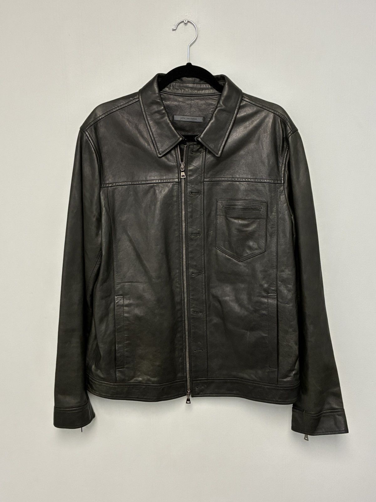 John Varvatos Biker Leather Jacket EU 52 USA 42 Size US L / EU 52-54 / 3 - 6 Thumbnail