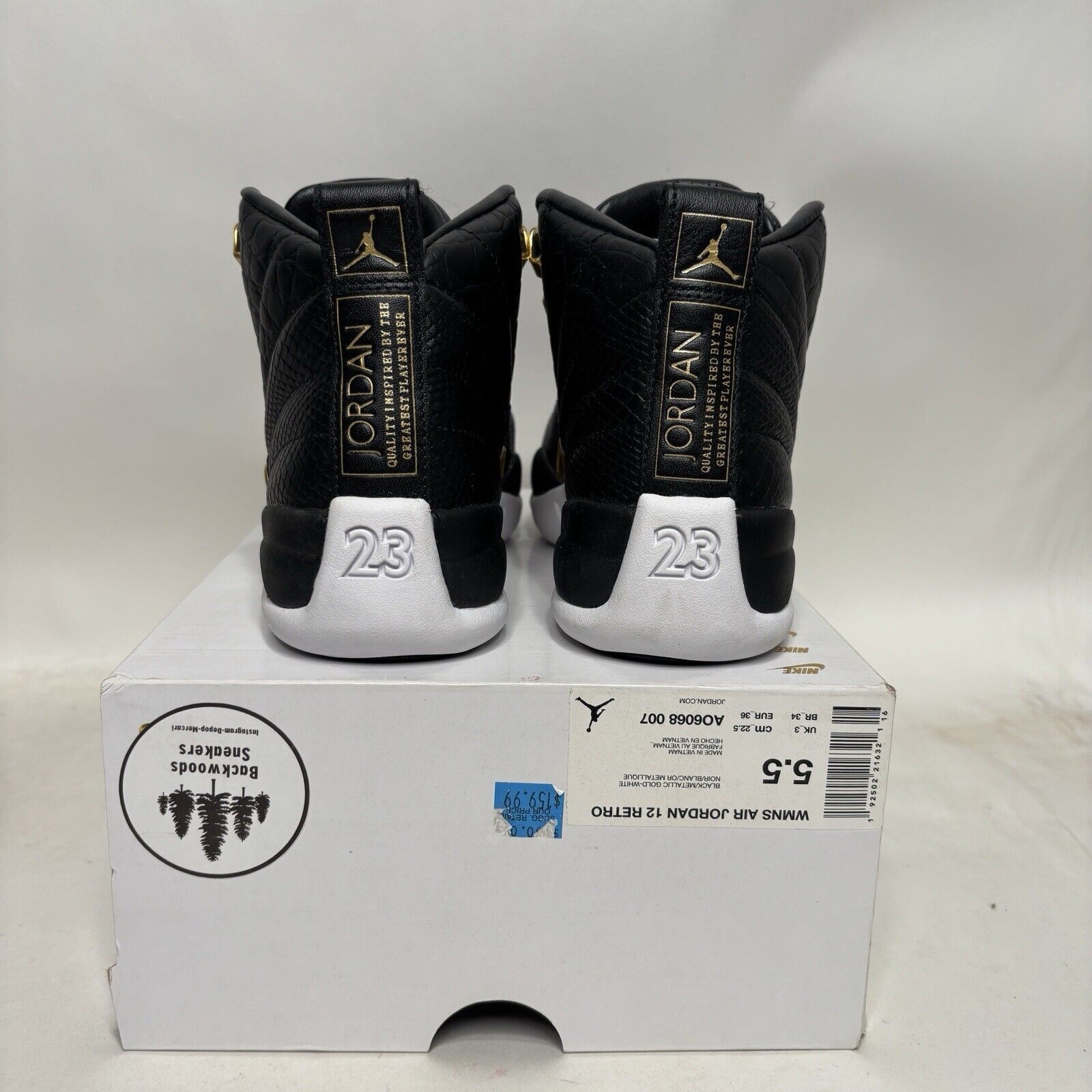 Jordan Brand Nike Air Jordan 12 Retro WMNS “Reptile/Black Gold” 2024 Size US 5.5 / IT 35.5 - 4 Thumbnail