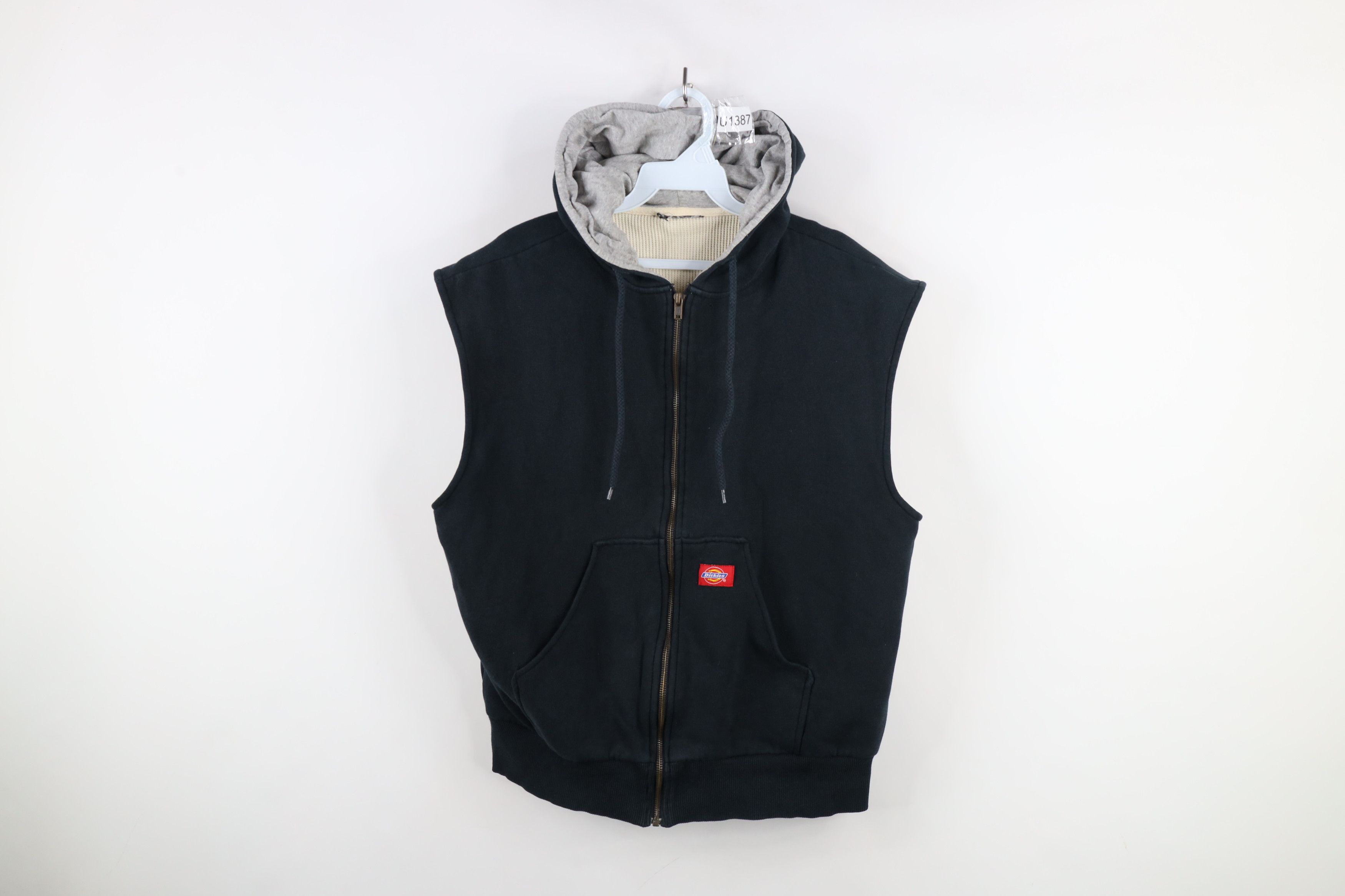 Dickies × Vintage Vintage 90s Dickies Thermal Lined Sleeveless Full Zip Hoodie Size US S / EU 44-46 / 1 - 1 Thumbnail
