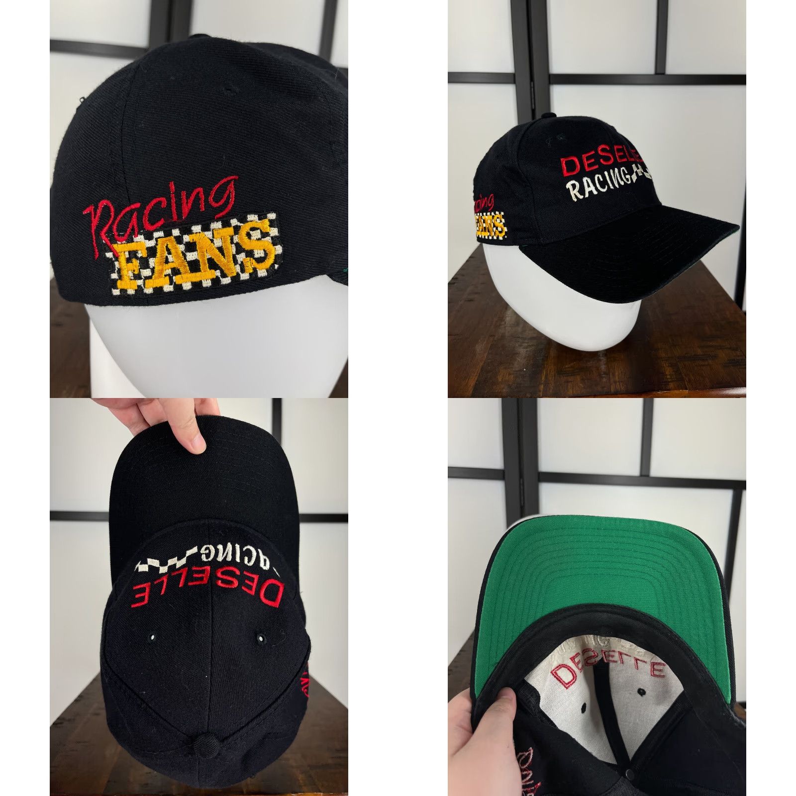 Vintage Chad DESELLE Racing Hat Snapback Adult One Size Black Wool Blend Yupoong Size ONE SIZE - 8 Thumbnail