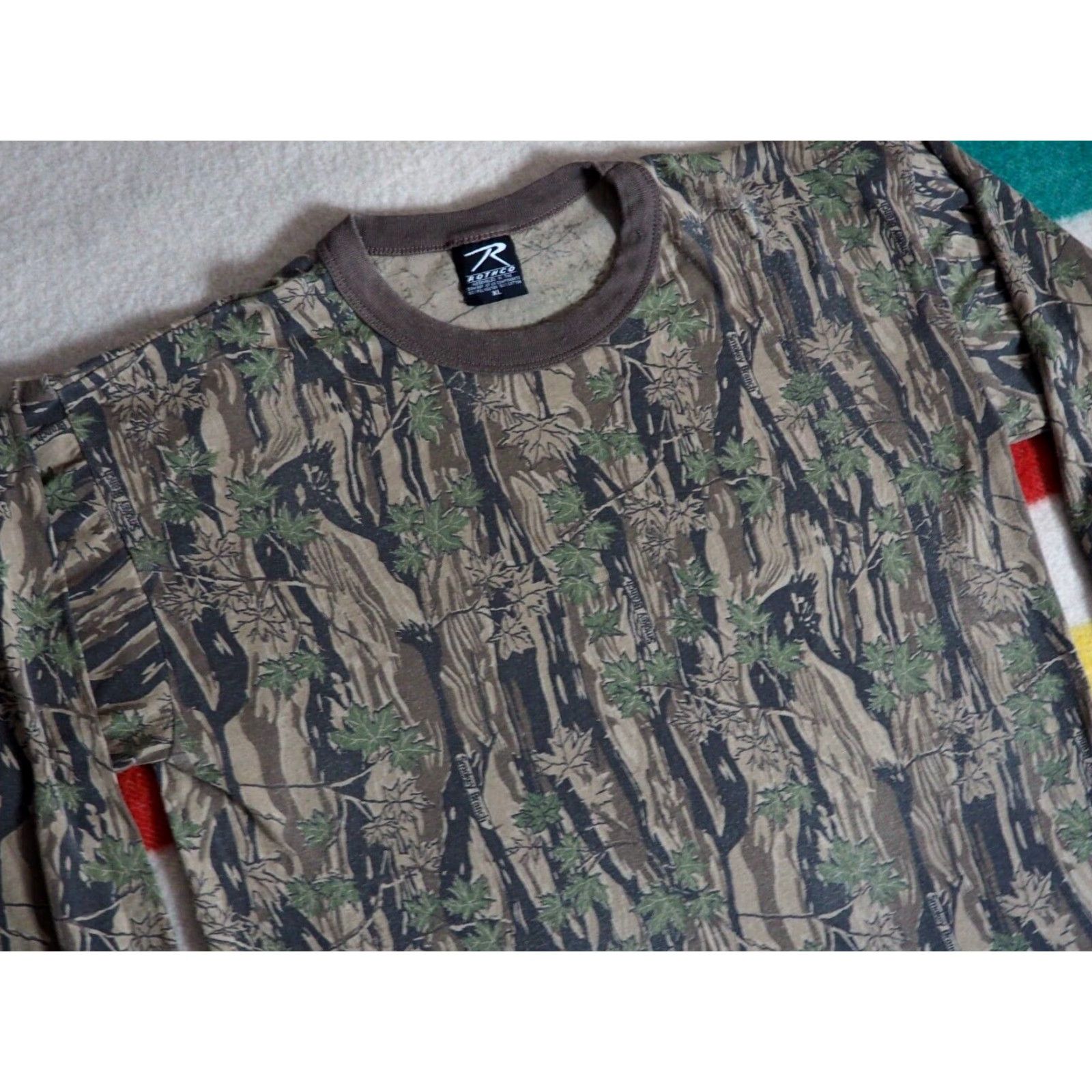 Rothco VTG Rothco Smokey Branch Camo Woodland L/S Tee Mens XL Shirt (90s Grunge) Size US XL / EU 56 / 4 - 5 Thumbnail