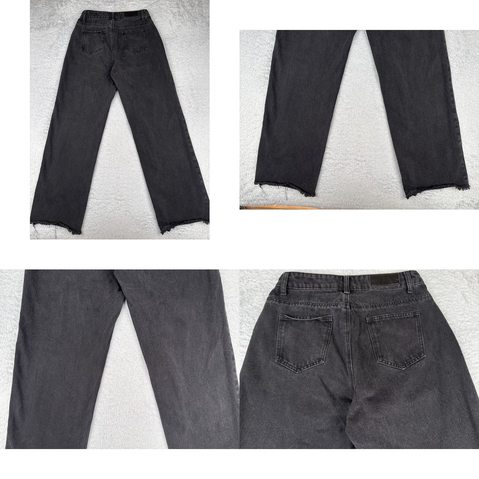 Nasty Gal Nasty Gal Jeans Women 6 Black Denim Wide-Leg High Rise Cotton Raw Hem 28x31 Womens Size 28" / US 6 / IT 42 - 10 Thumbnail