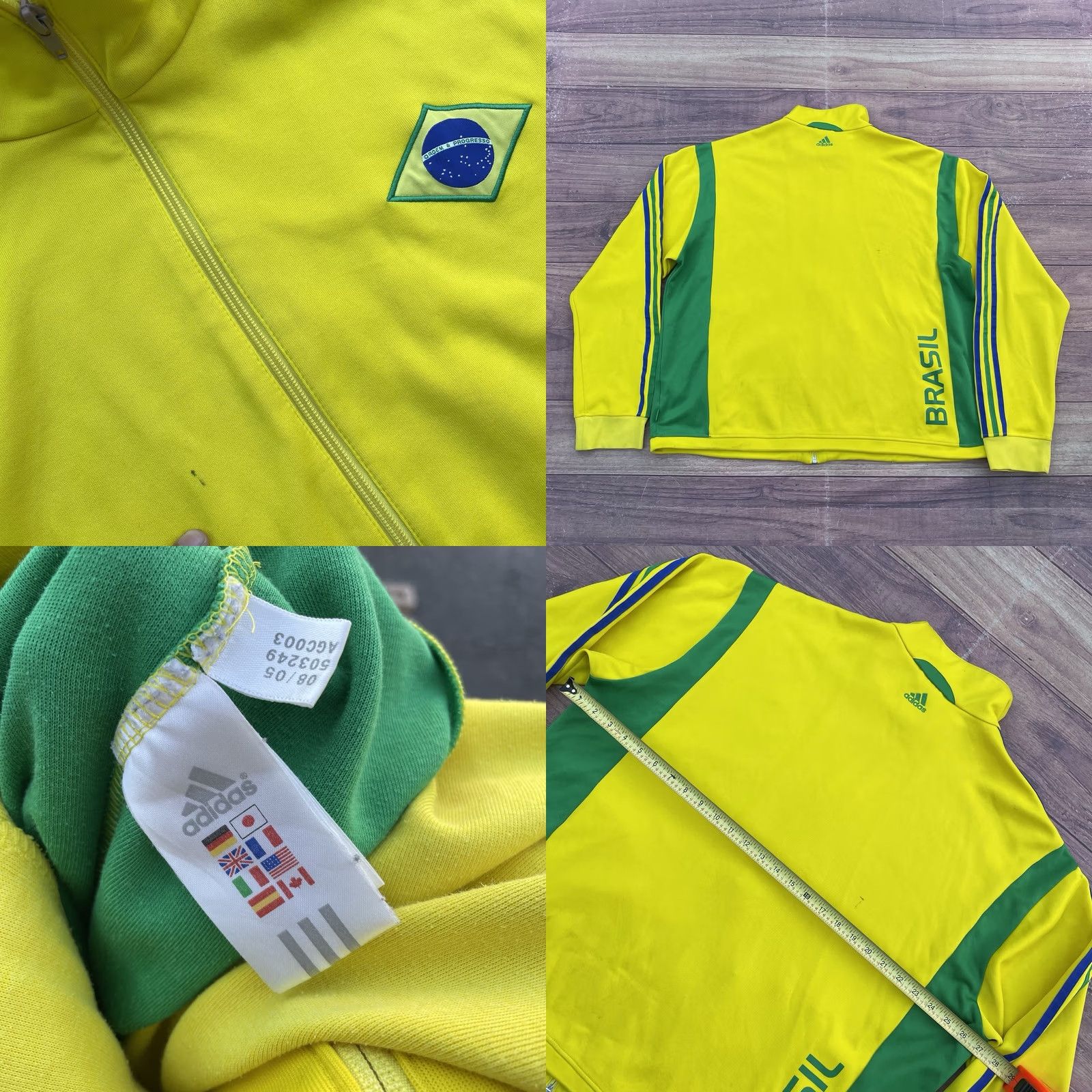 Adidas Adidas Yellow Track Jacket Mens 2XL Brazil National Team 2006 World Cup Soccer Size US XXL / EU 58 / 5 - 8 Thumbnail