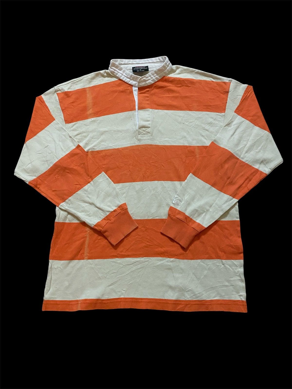 Canterbury of New Zealand Canterbury New Zealand Orange And White Stripe Rugby Shirt Size US S / EU 44-46 / 1 - 1 Thumbnail