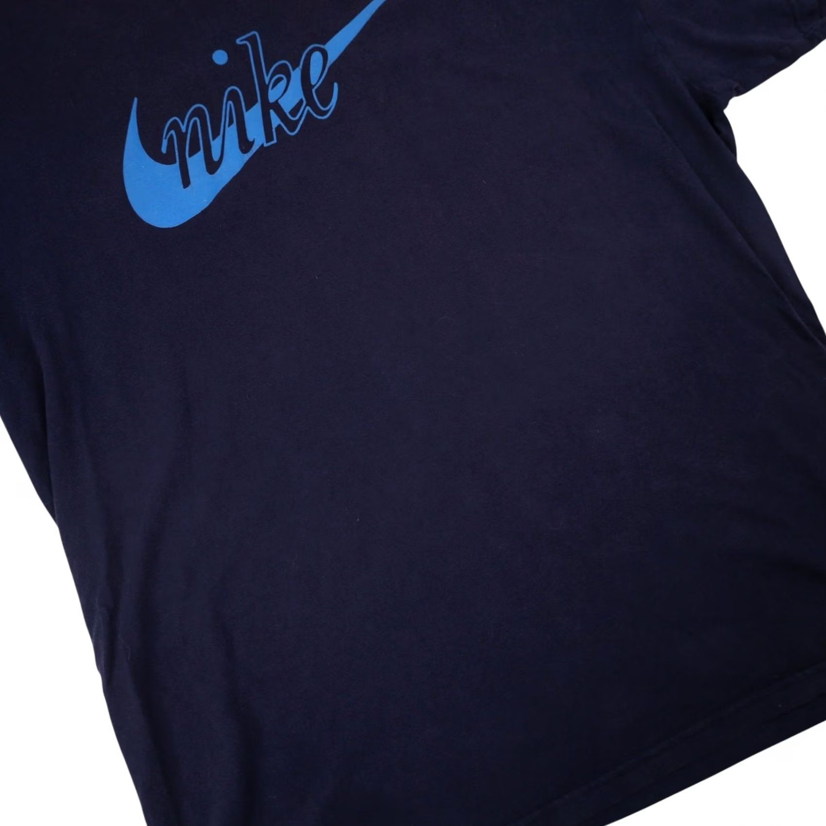 Nike VINTAGE Nike Spellout Swoosh Faded Graphic Shirt Men L Blue 90s T Shirt Size US L / EU 52-54 / 3 - 3 Thumbnail