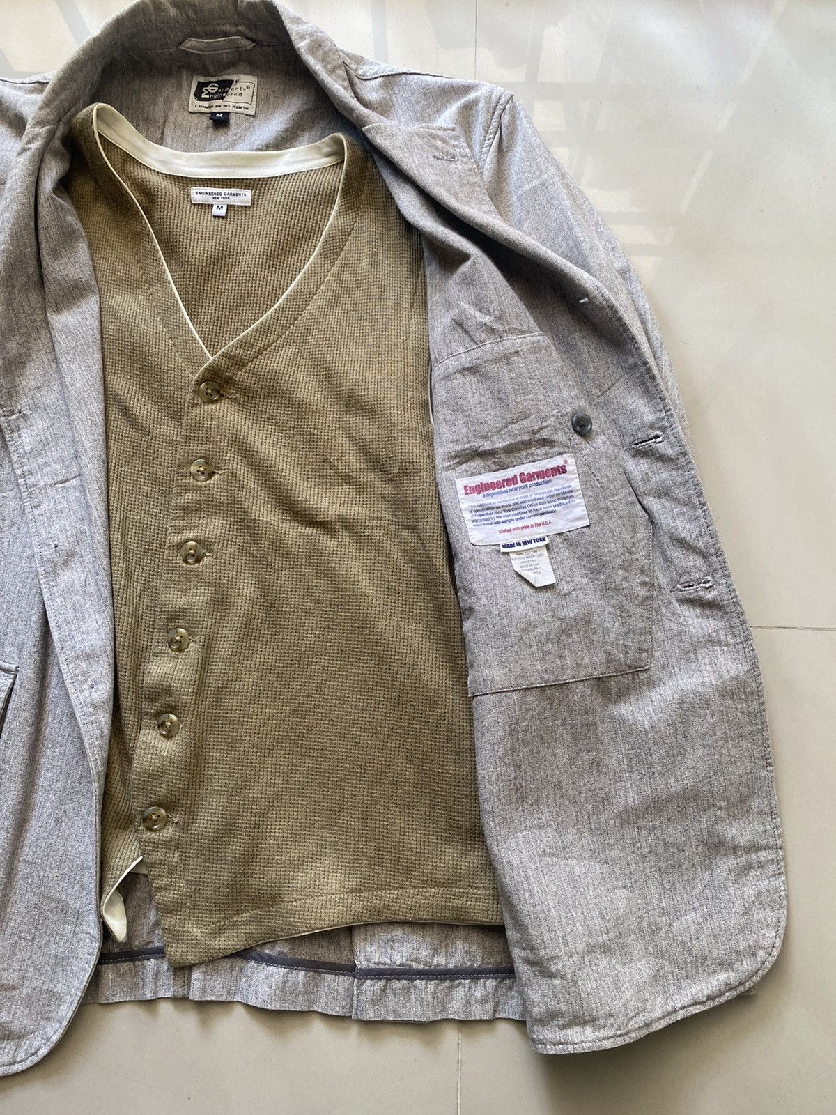 Engineered Garments gray cotton blazer + cotton waist Size US M / EU 48-50 / 2 - 2 Thumbnail