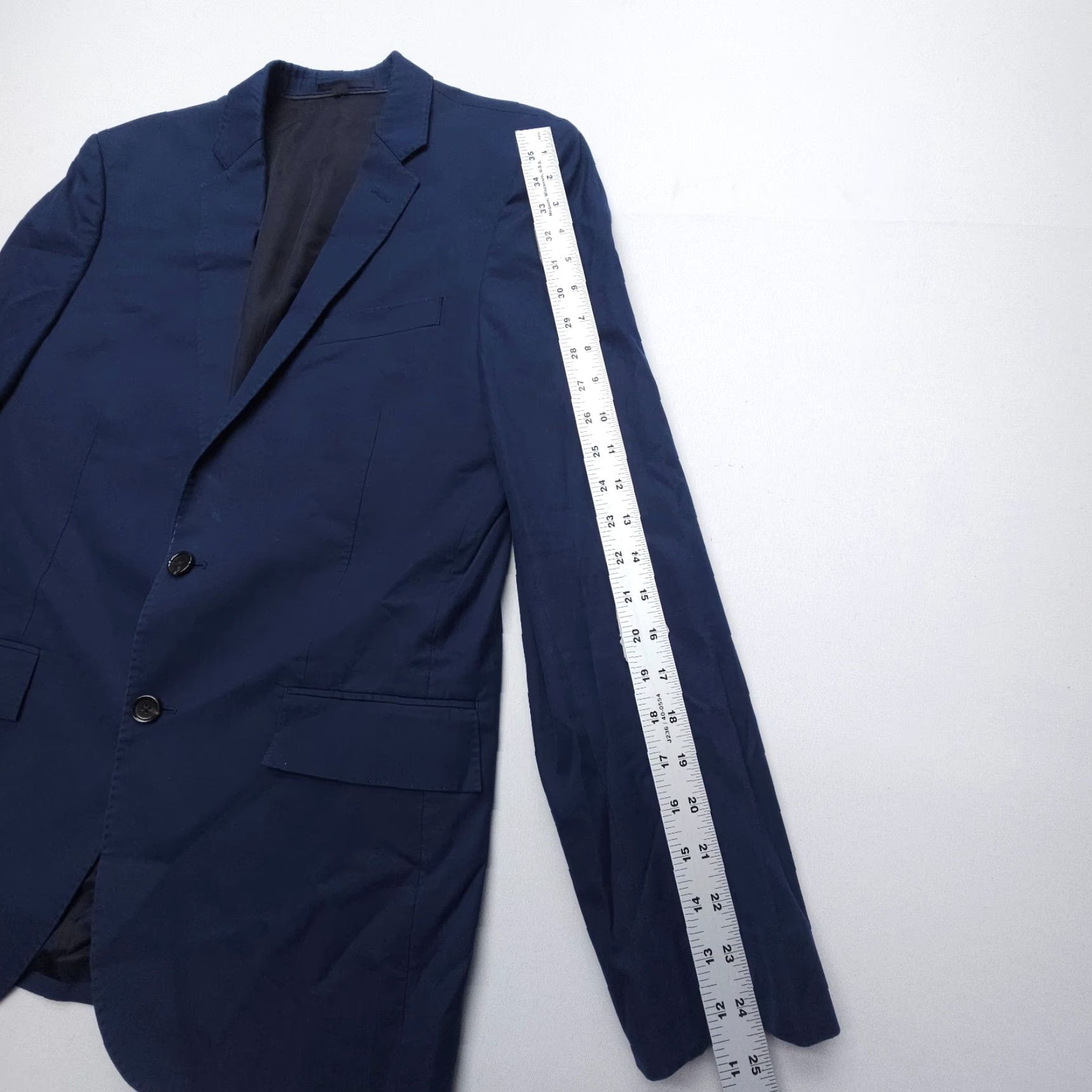J.Crew J.CREW Blazer Slim Fit Italian Cotton Sport Coat Jacket 40R Mens Blue Two Button Notch Lapel Regular Size 40R - 7 Thumbnail