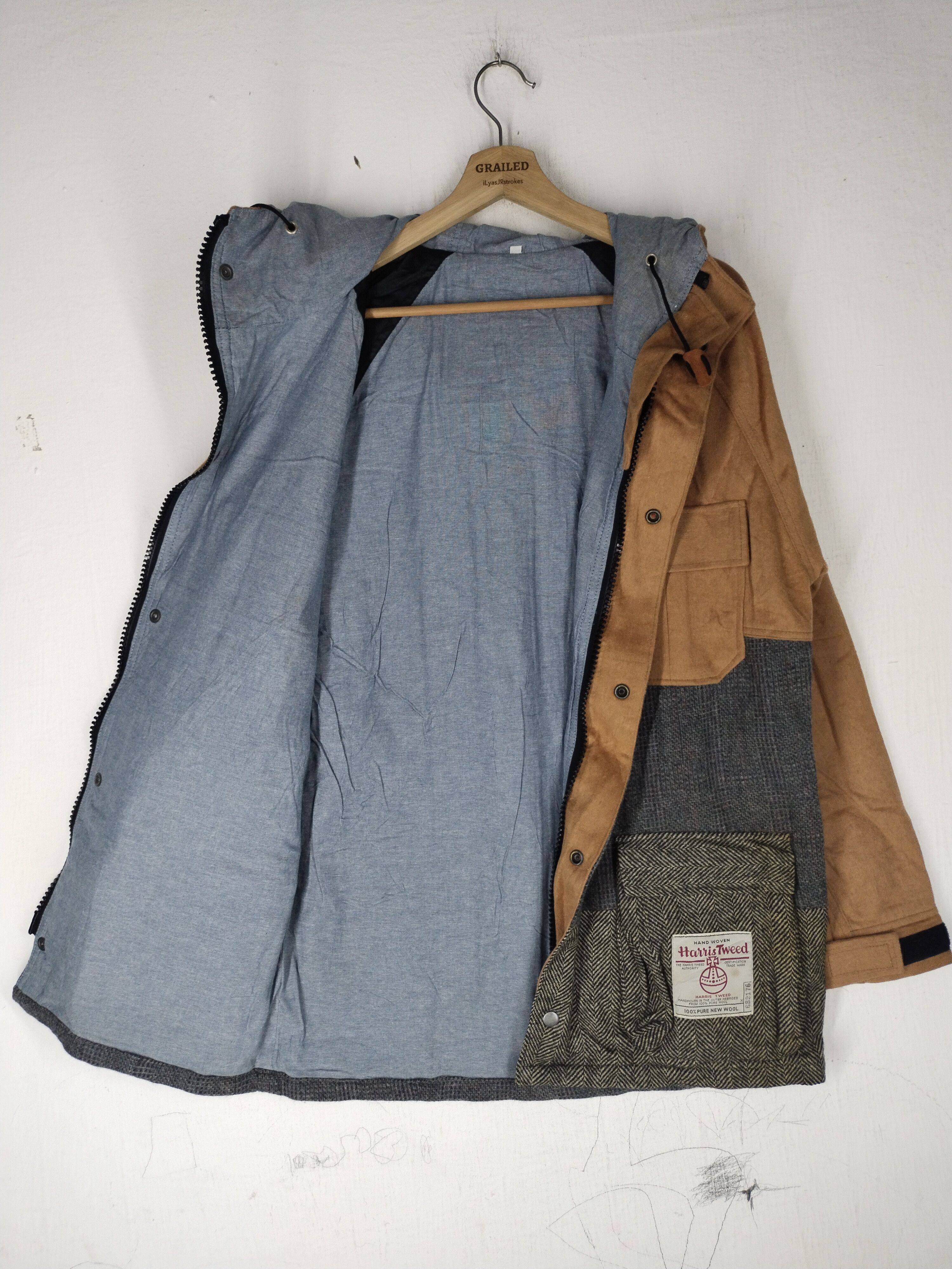 Harris Tweed × If Six Was Nine × Vintage Harris Tweed KMK Pure New Wool Hoodie Jacket Size US M / EU 48-50 / 2 - 6 Thumbnail