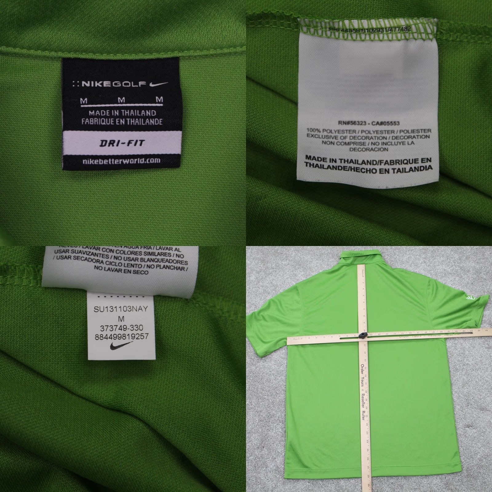 Nike Nike Golf Polo Shirt Mens Medium Green Dri-Fit Polyester S/S Pullover Golf Size US M / EU 48-50 / 2 - 8 Thumbnail