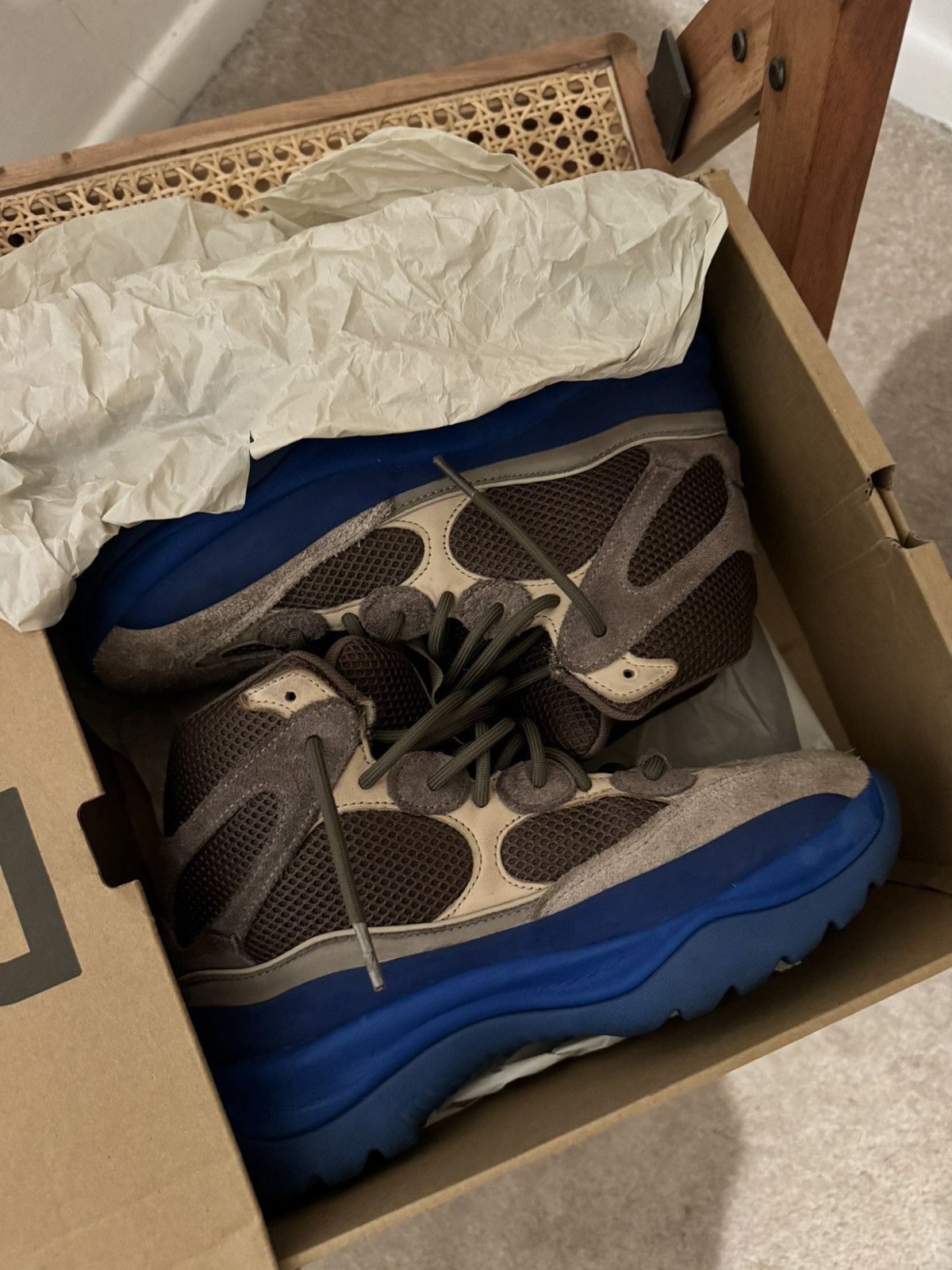 image of Adidas x Yeezy Season Yeezy Desert Boot Taupe Blue in Grey, Men's (Size 9)