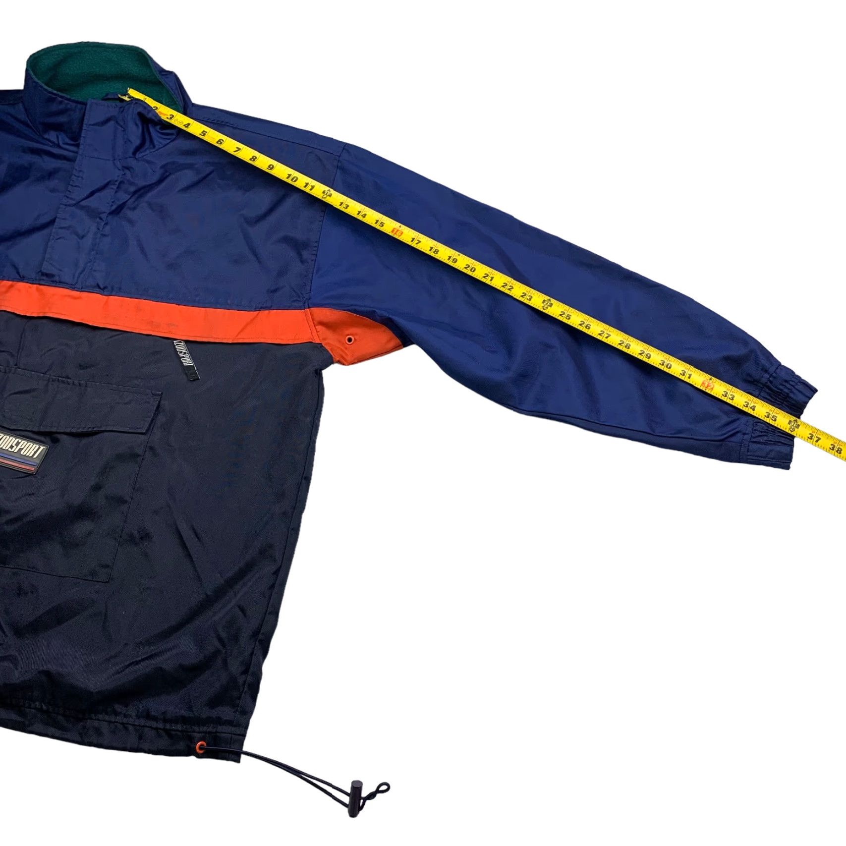 Izod VINTAGE Izod Sport Men's Anorak Rain Jacket Blue Orange Large Fleece Lined 1/4 Zip Pockets Waterproof Windproof Jacket Mens Size US L / EU 52-54 / 3 - 7 Thumbnail