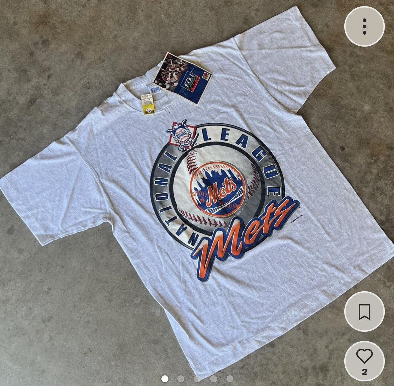 image of Mlb x Vintage New York Mets T Shirt By Salem Sportswear Size X - Large in White, Men's