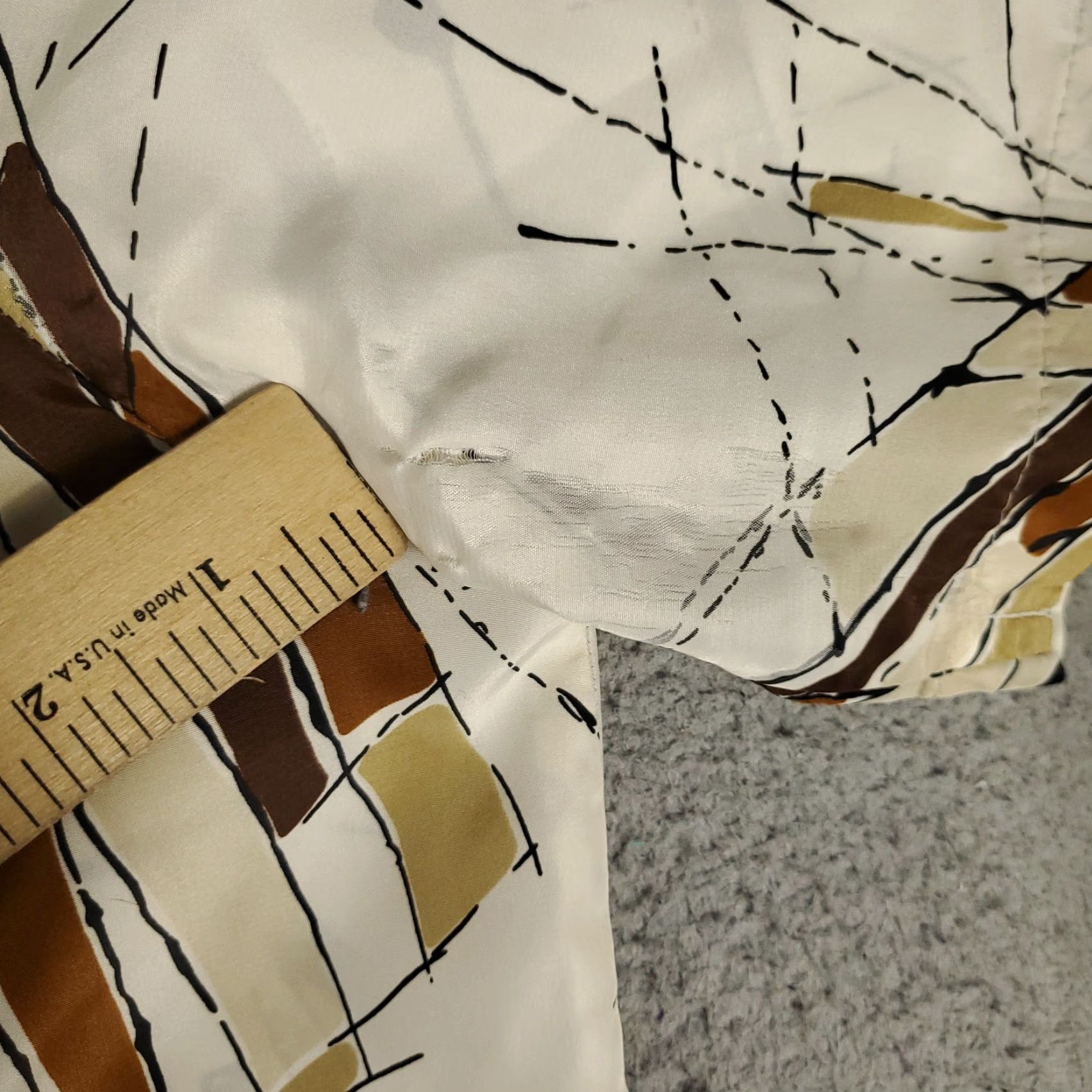 Vintage VINTAGE Alan Stuart Polo Shirt Mens 1X Beige Abstract Short Sleeve Shirt Size US XL / EU 56 / 4 - 7 Thumbnail
