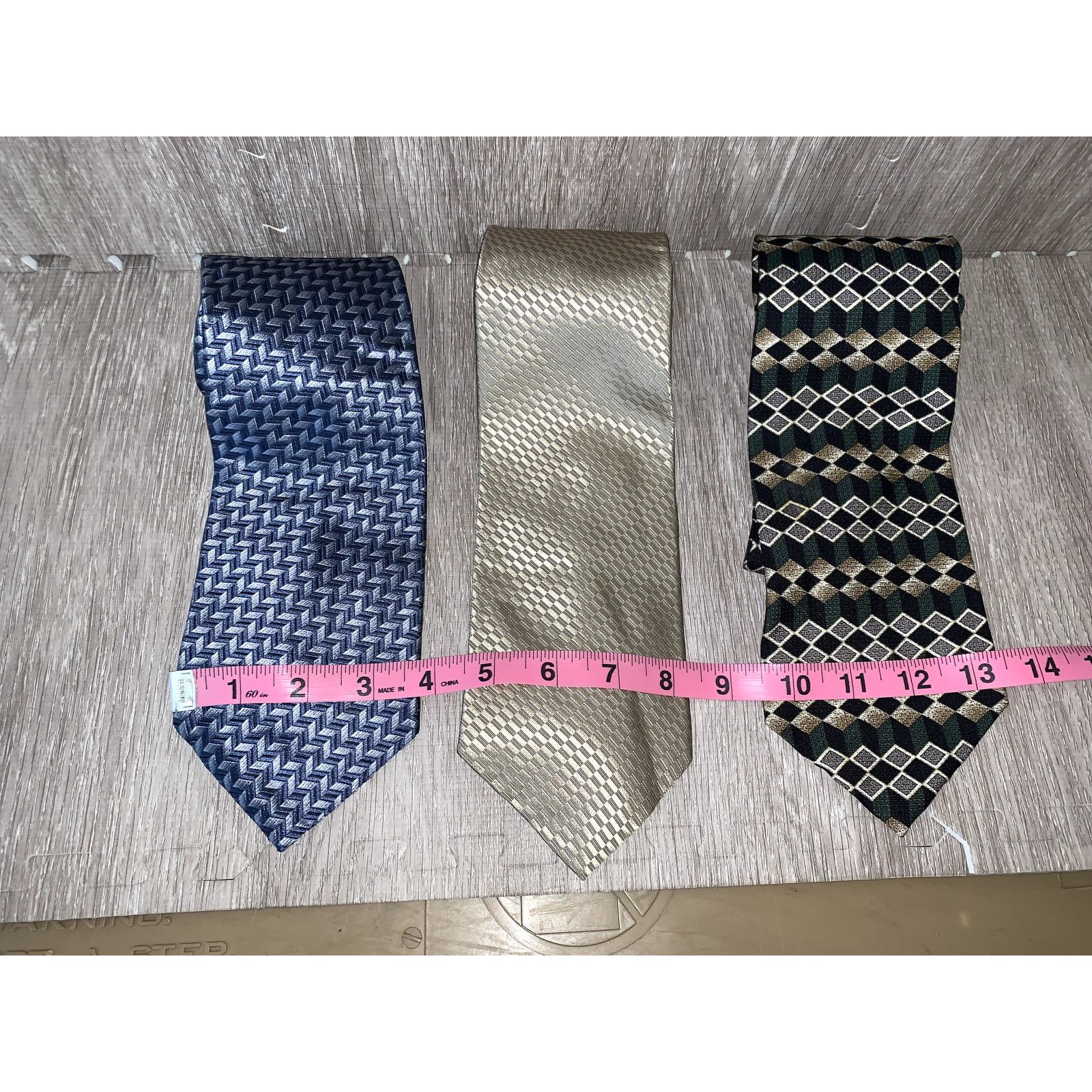 Geoffrey Beene Geoffrey Beene Men's Silk Tie Set of 3 Multicolor Geometric Size ONE SIZE - 2 Thumbnail