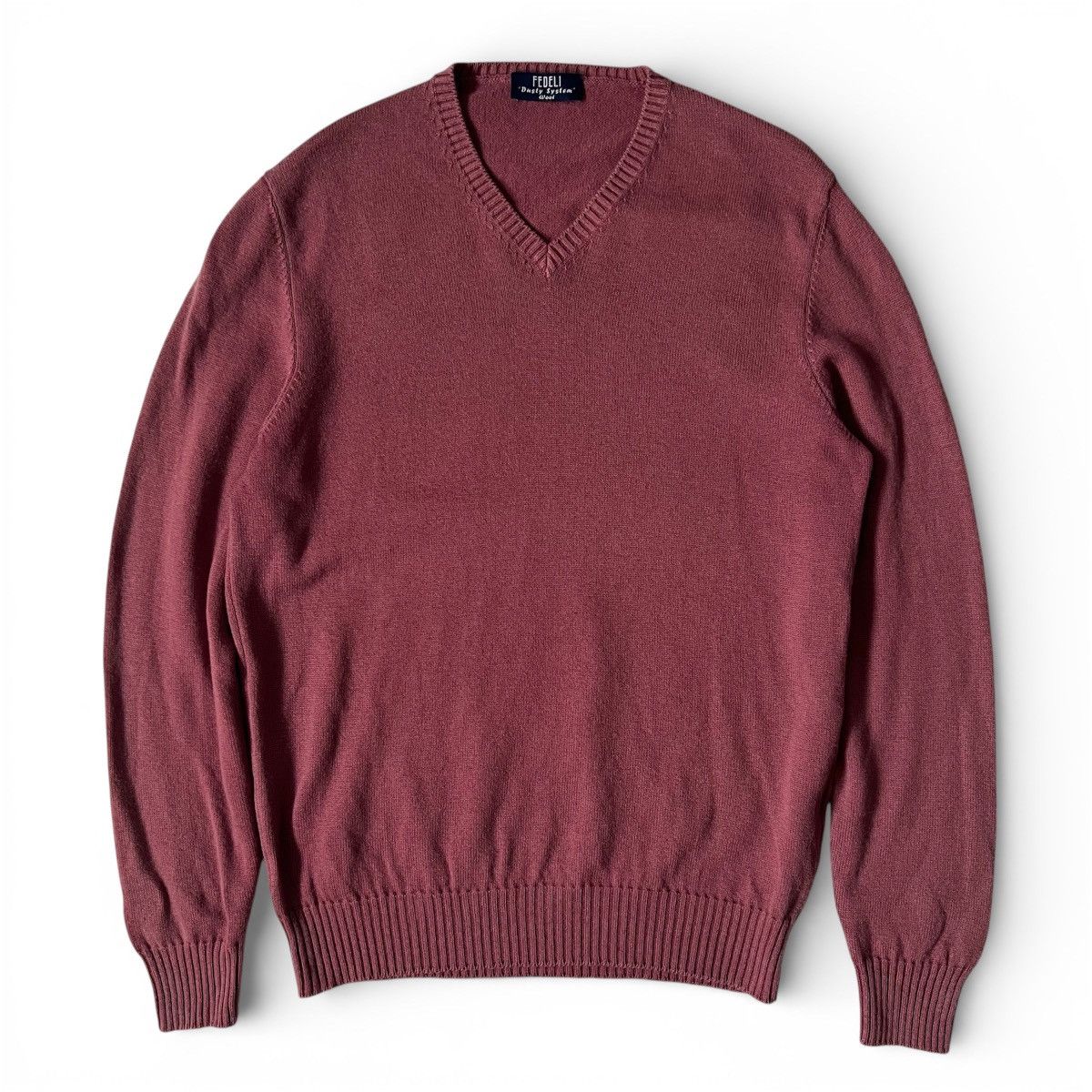 Fedeli Fedeli “Dusty System” Merino wool V neck Sweater Size US M / EU 48-50 / 2 - 1 Thumbnail
