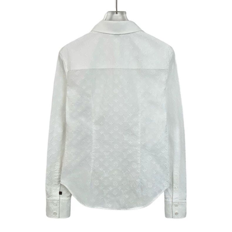 Louis Vuitton Louis Vuitton Cotton lapel long-sleeved shirt with white l Size XXS / US 00 / IT 34 - 2 Thumbnail