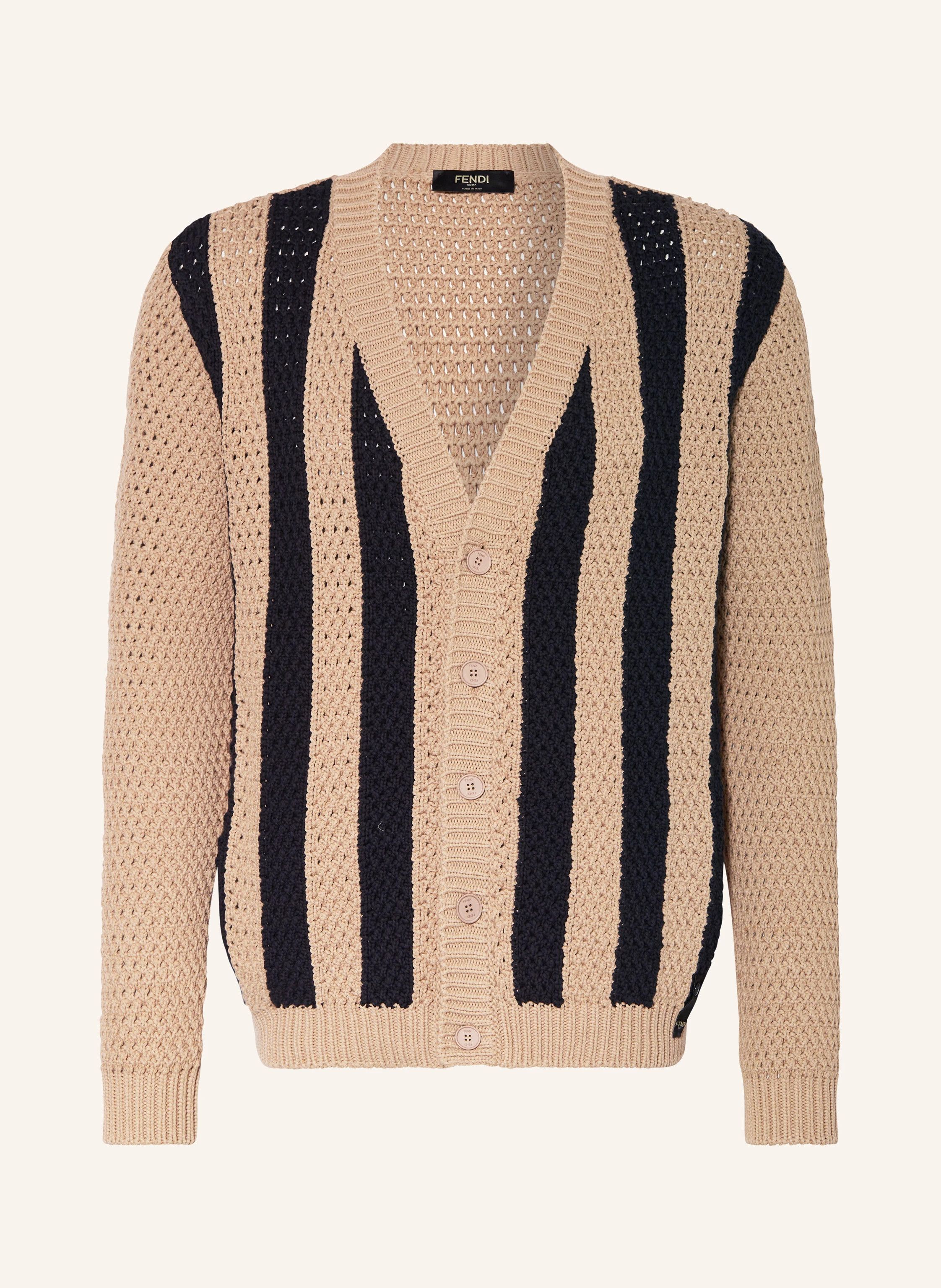 Fendi o1s1wg110425 Cardigan in Black & Brown Size US M / EU 48-50 / 2 - 1 Thumbnail