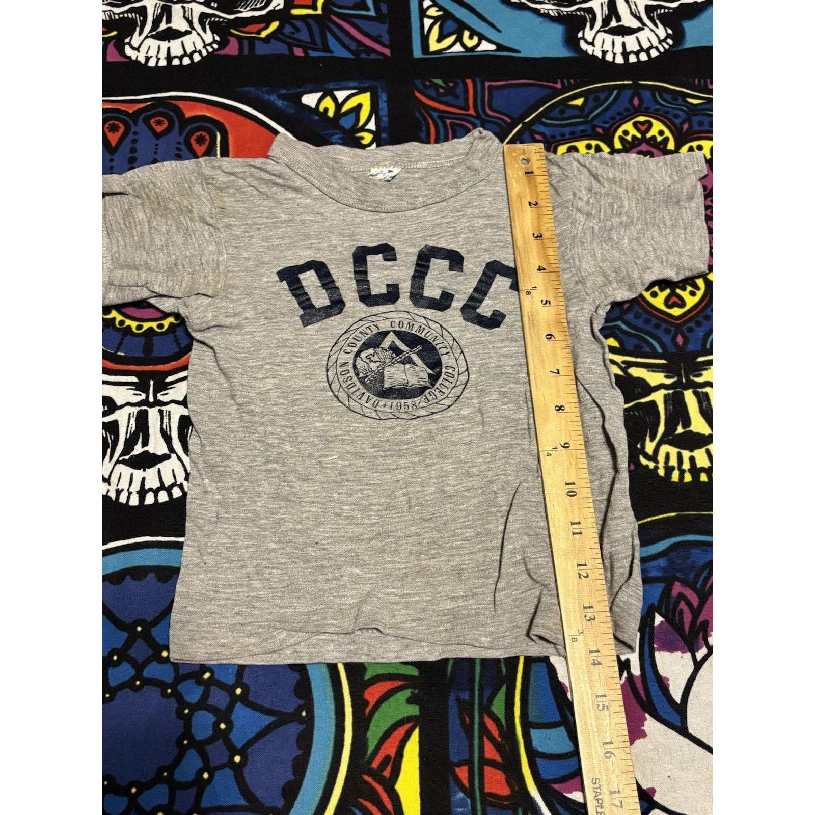 Champion vintage 70s 80s toddler DCCC college grey t-shirt S (6-8) Size US S / EU 44-46 / 1 - 4 Thumbnail