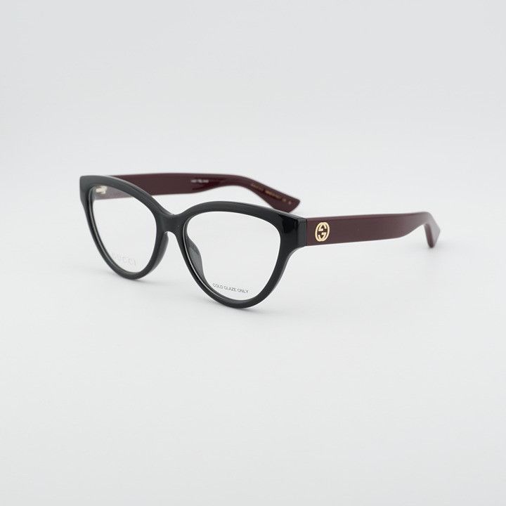 Gucci Gucci GG1581O 005 Eyeglasses Black 55mm Cat Eye Frame Size ONE SIZE - 1 Thumbnail