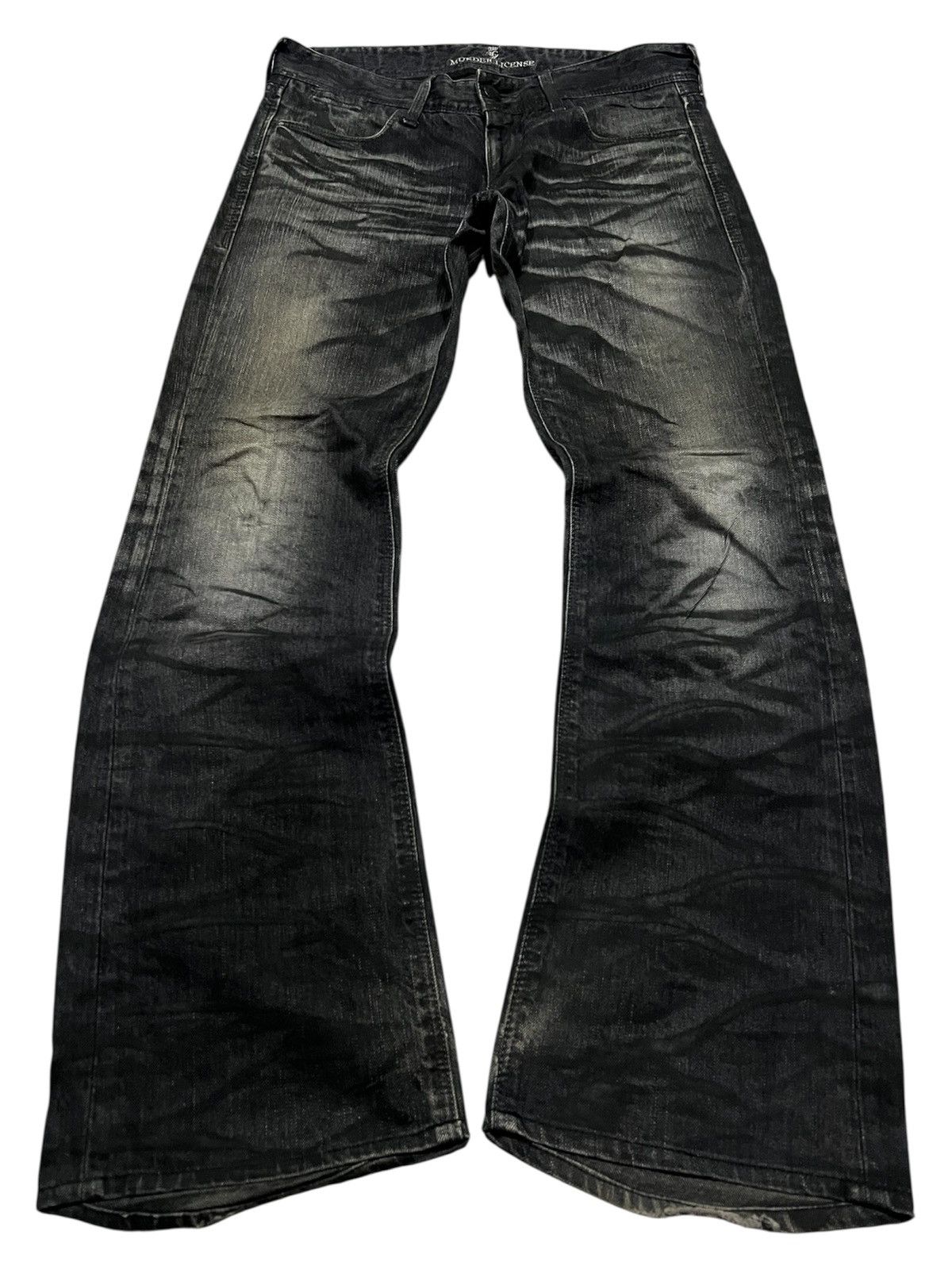 Murder License Japan Whiskered Mudwash Flared Denim
