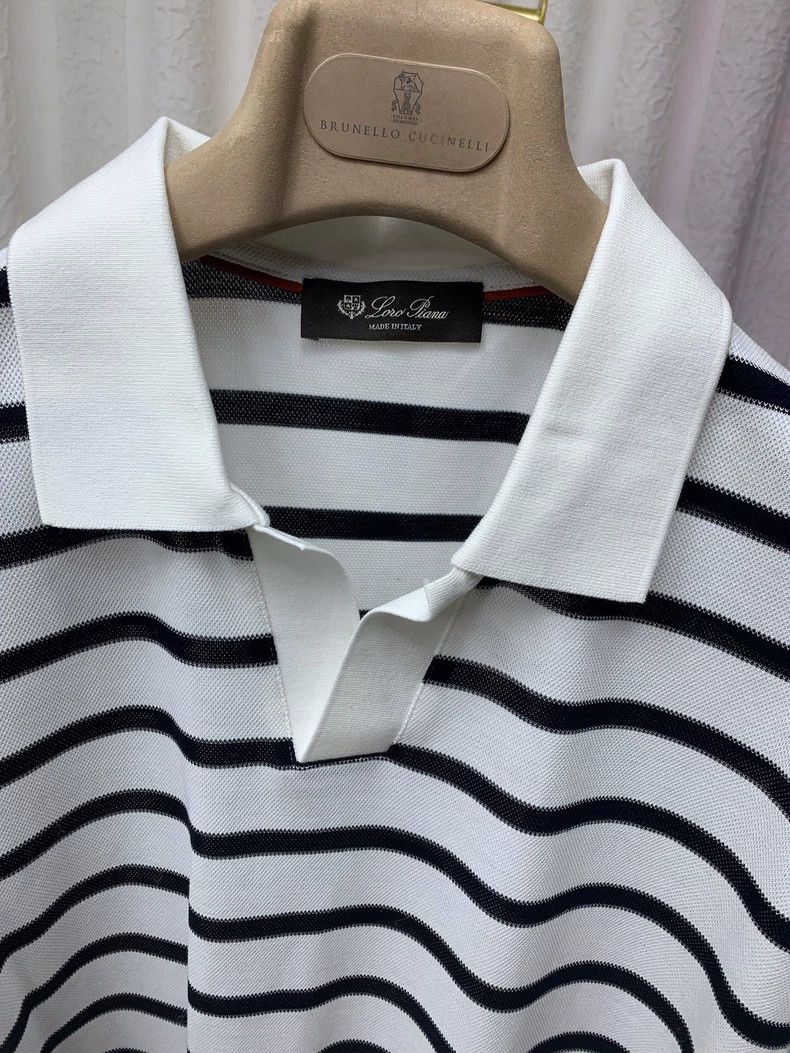 Loro Piana LORO PIANA size52 White black fine striped sea soul beads f Size US XL / EU 56 / 4 - 2 Thumbnail