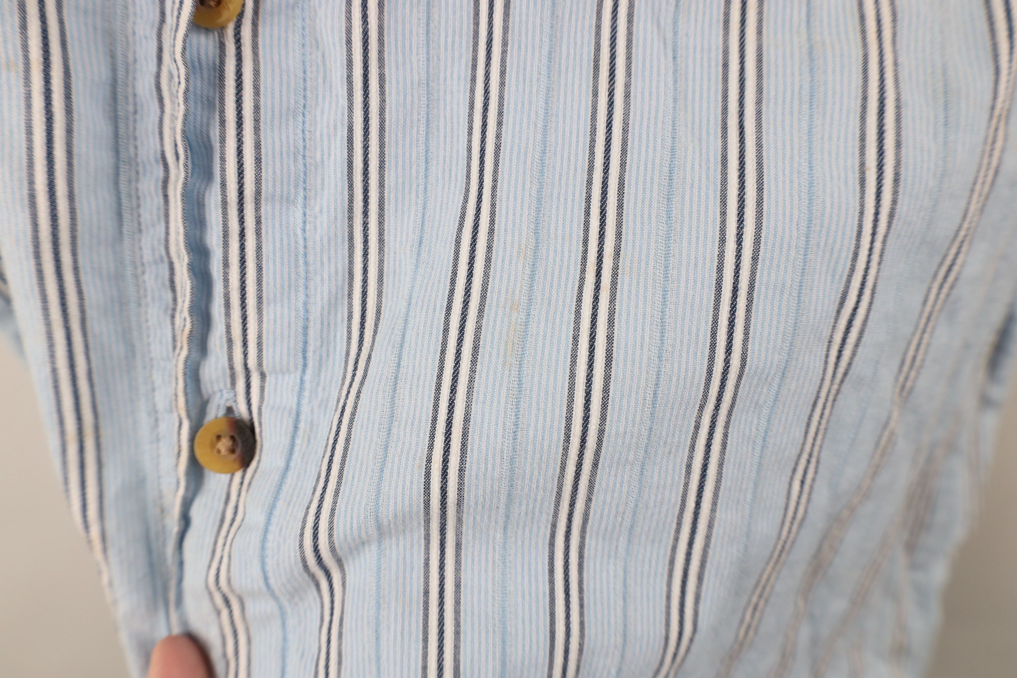 Marmot × Vintage Marmot Spell Out Striped Ribbed Short Sleeve Button Shirt Size US L / EU 52-54 / 3 - 7 Thumbnail
