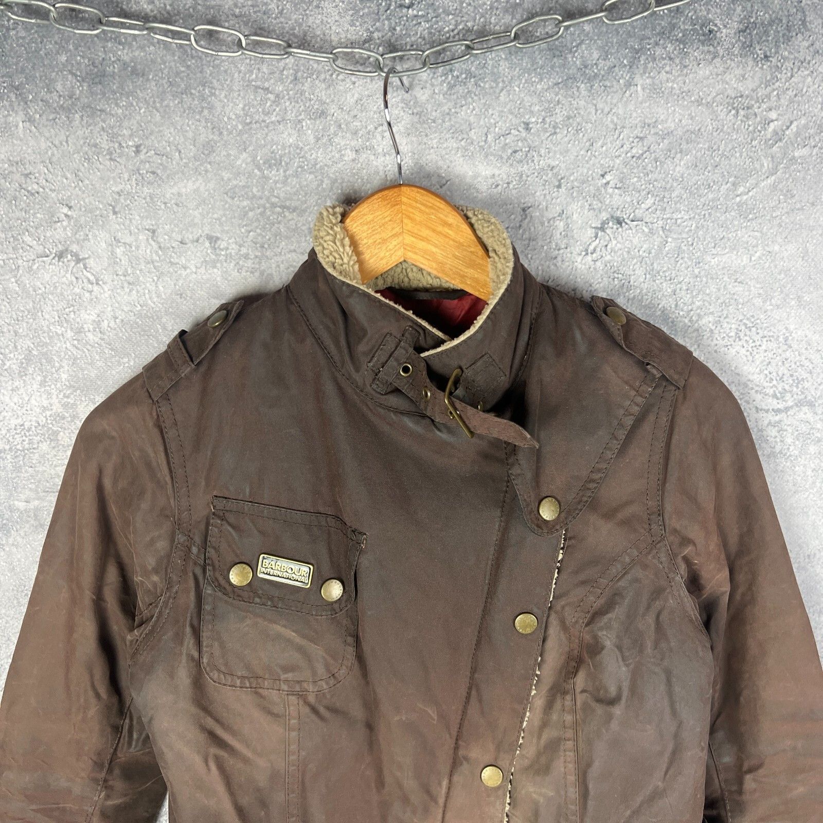 Barbour Barbour International Waxed Jacket Women's Size 4 Brown ` Size S / US 4 / IT 40 - 2 Thumbnail