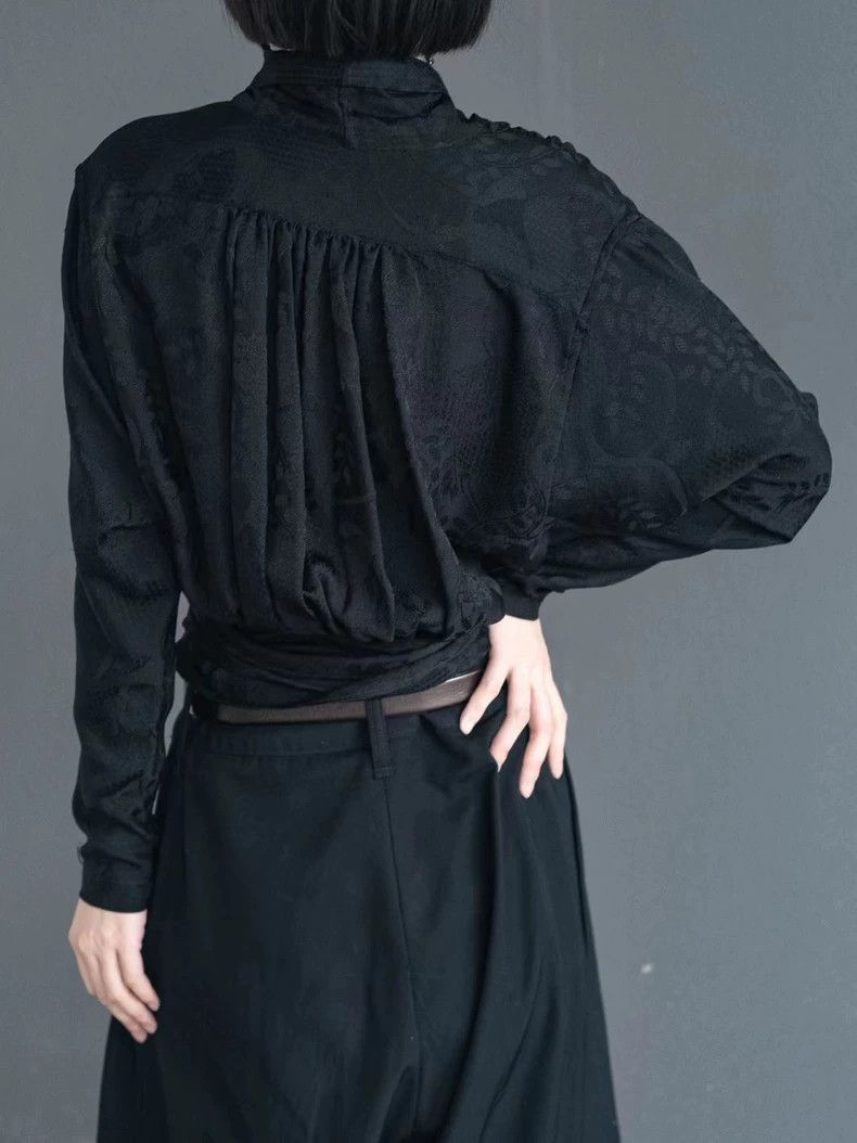Kenzo KENZO Black silk jacquard shirt Size M / US 6-8 / IT 42-44 - 4 Thumbnail