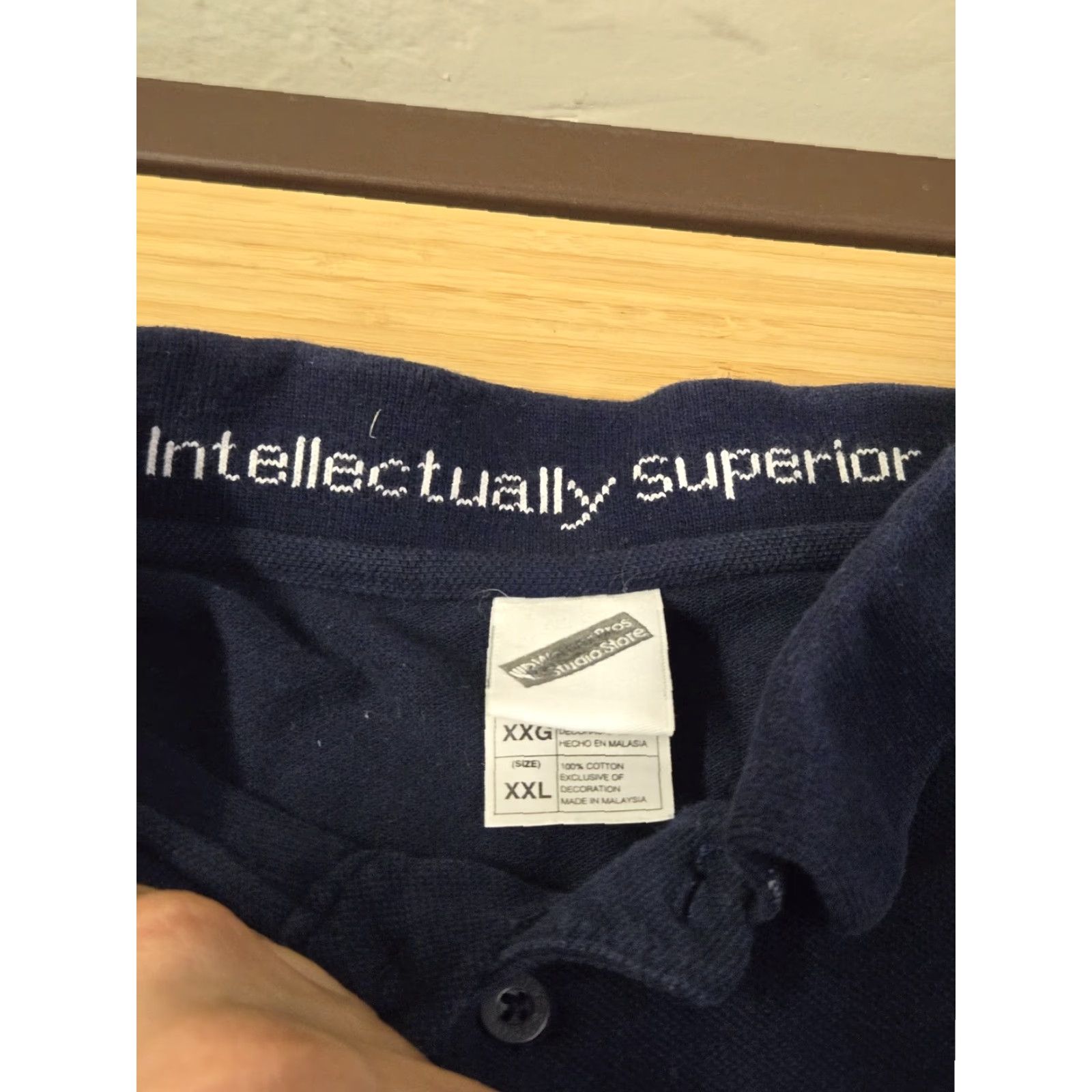 Vintage Marvin the Martian Polo Shirt Mens 2XL Navy Blue Intellectually Superior Looney Tunes Cart Film Union Studio Store Size US XXL / EU 58 / 5 - 3 Thumbnail