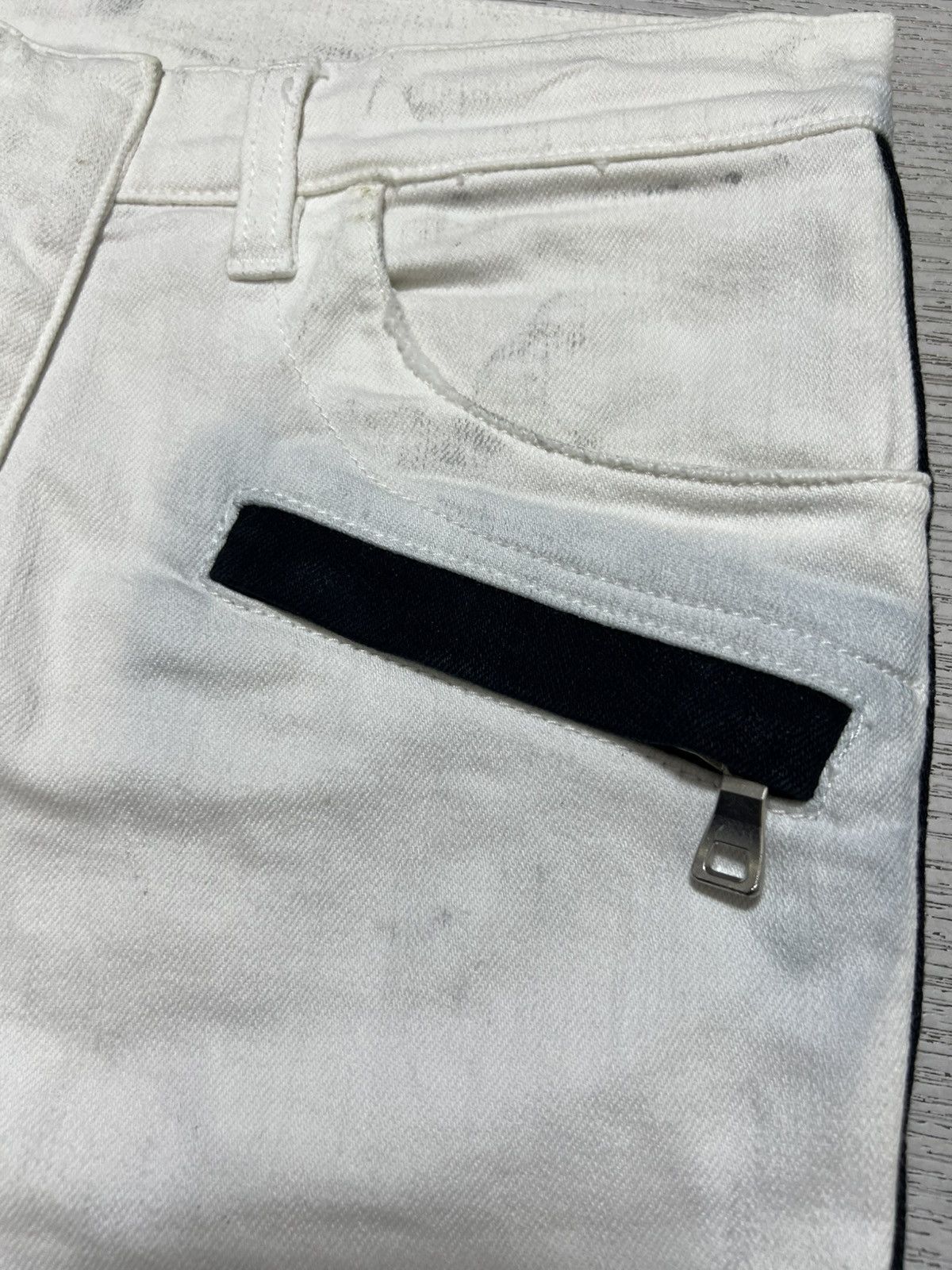 Balmain Balmain - S/S 15’ - White/Black Biker Jeans Size US 29 - 15 Thumbnail
