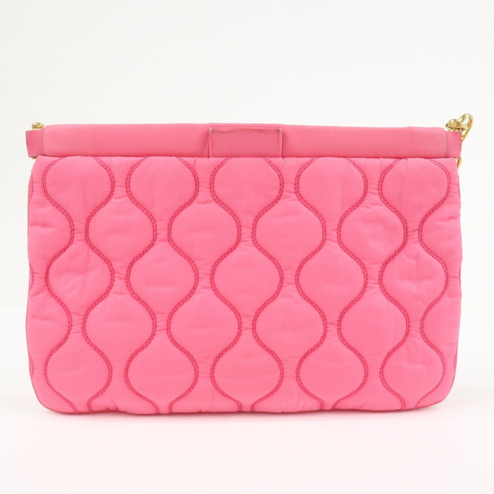 Miu Miu Miu Miu Quilted Nylon Wristlet Pink Size ONE SIZE - 2 Thumbnail