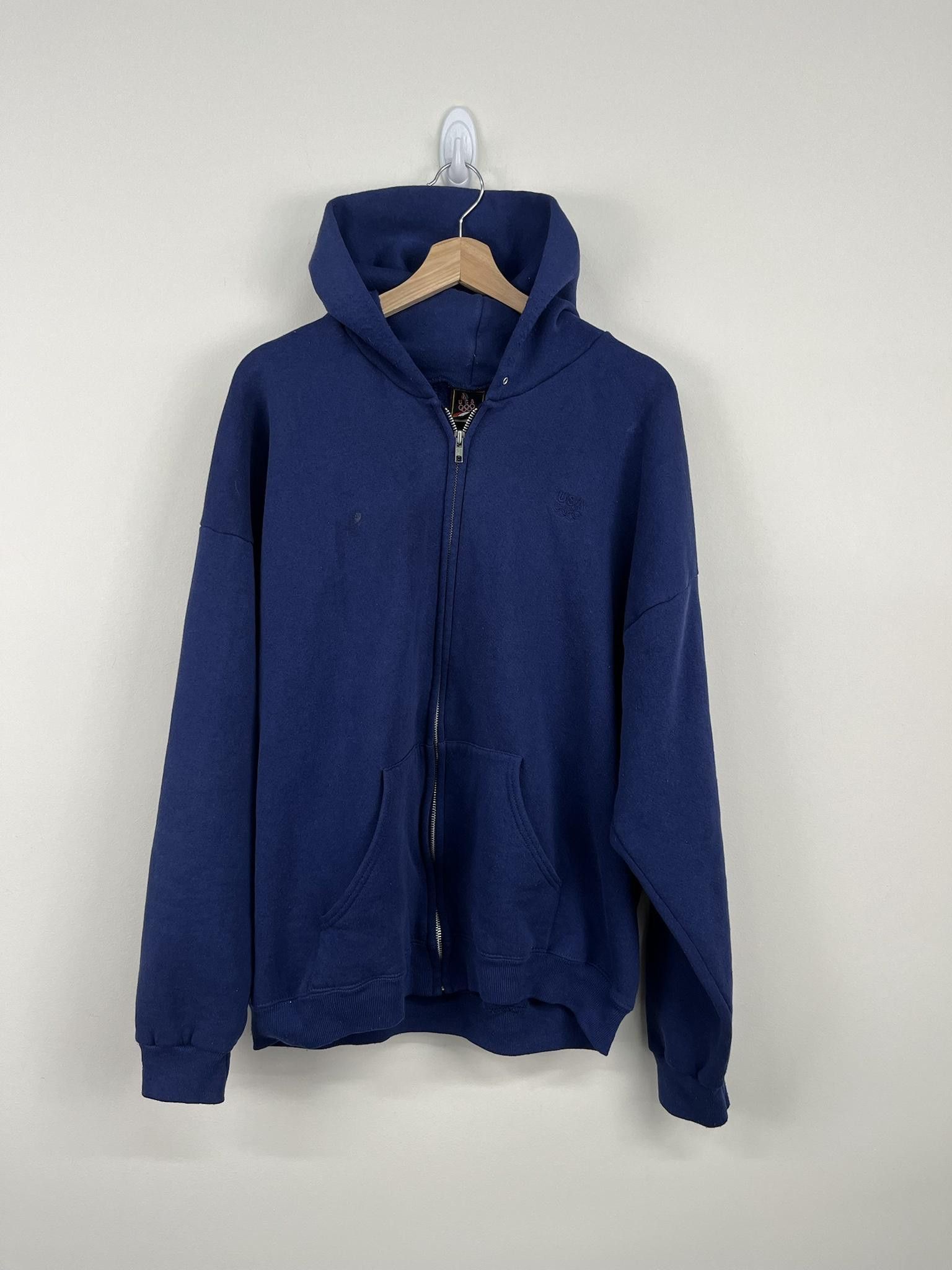Vintage 1990's USA Olympic Brand Breast Embroidered Zip Up Hoodie