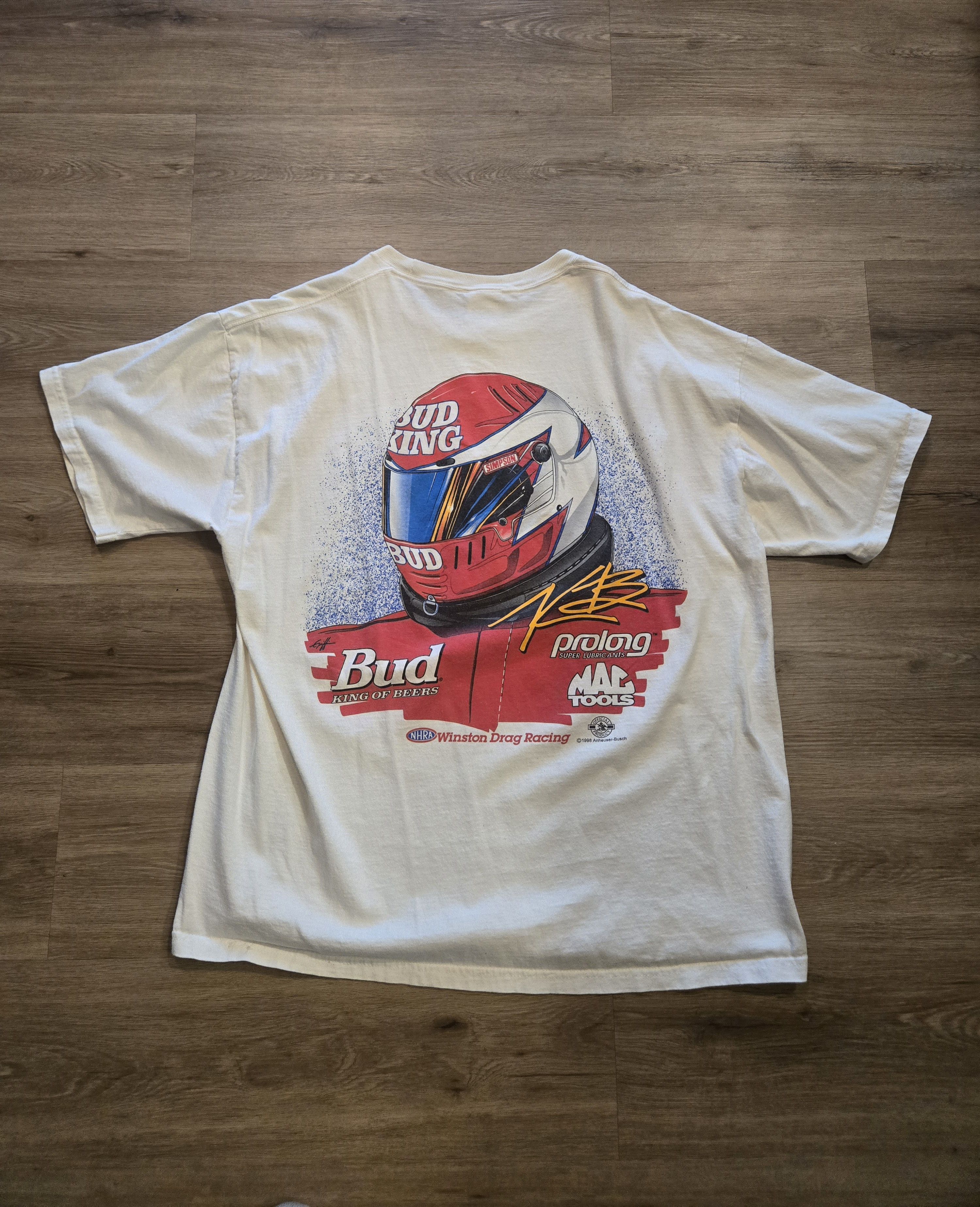 Jerzees 1998 Bud King Kenny Bernstein Racing T-Shirt Size US XL / EU 56 / 4 - 2 Thumbnail