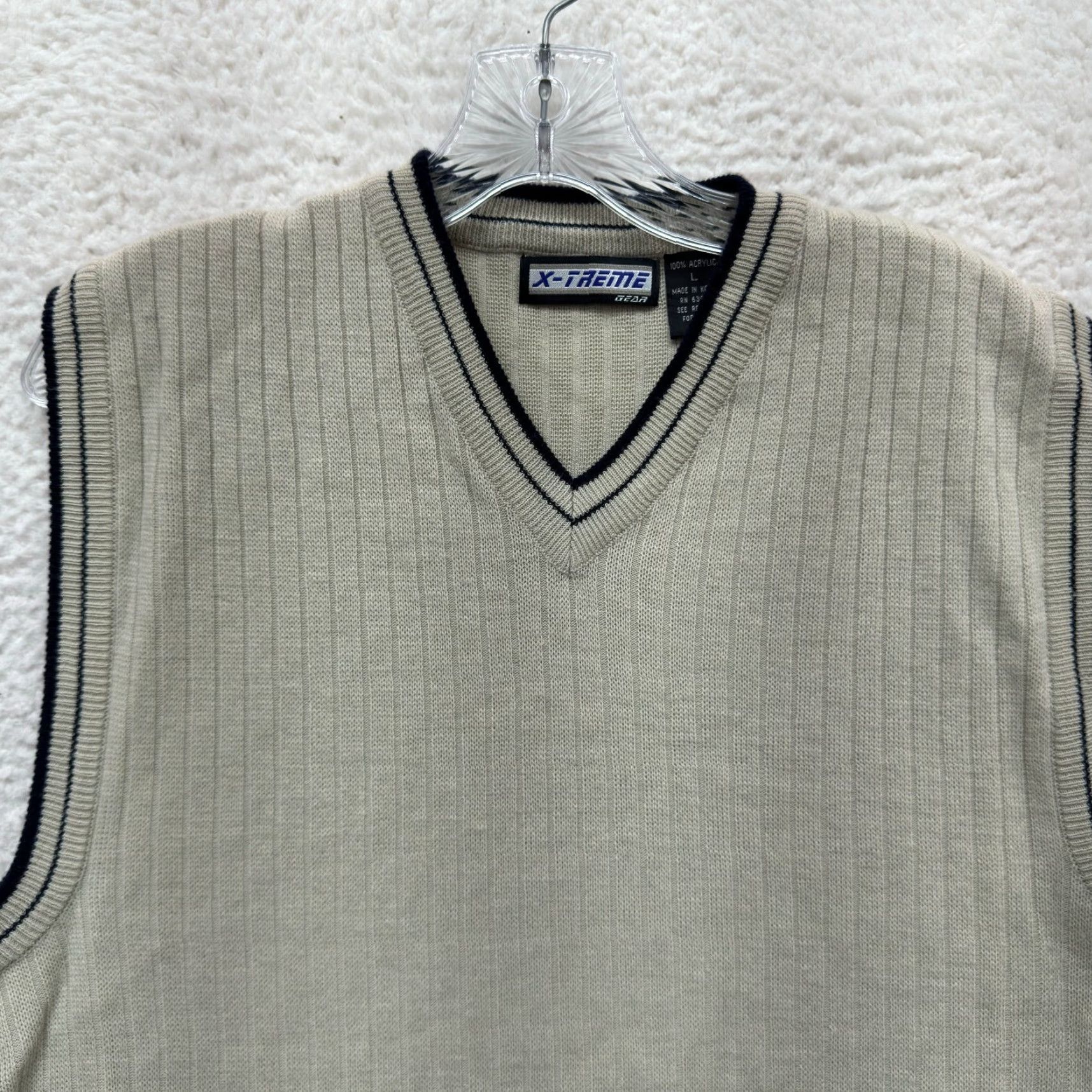 Vintage VINTAGE Xtreme Gear XG Sweater Vest Skater Grunge 90s Y2K Beige Tan Large L Womens/Mens Size US L / EU 52-54 / 3 - 3 Thumbnail