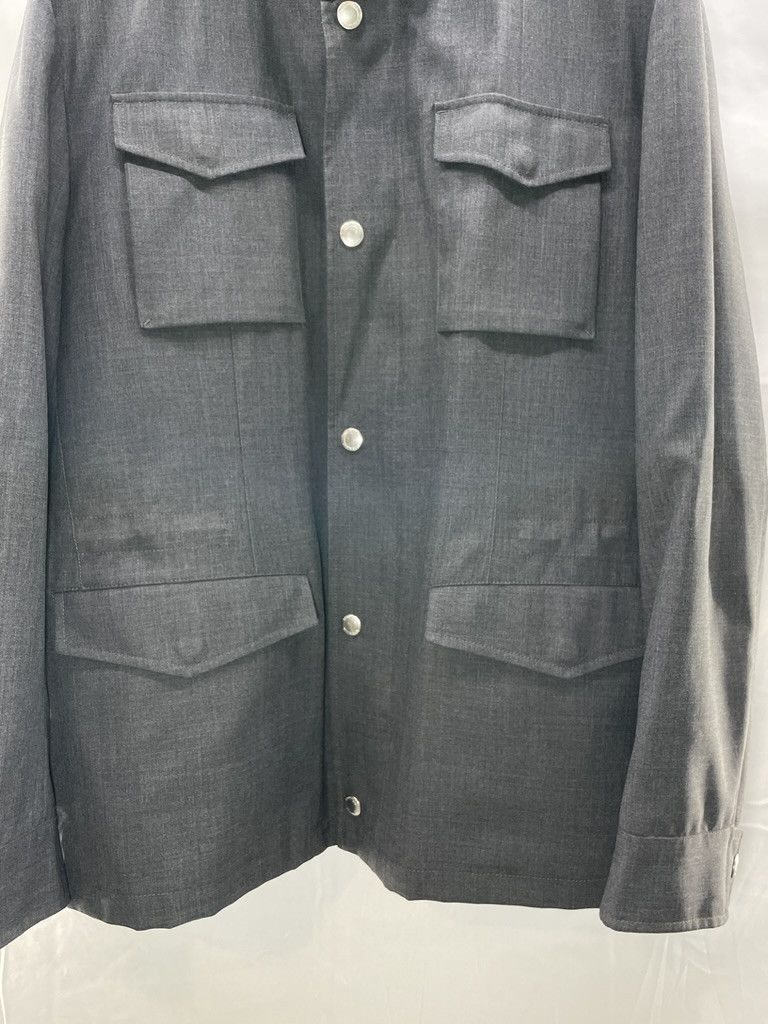 Brunello Cucinelli BRUNELLO CUCINELLI Wool Nylon Charcoal Utility Jacket Size US L / EU 52-54 / 3 - 3 Thumbnail
