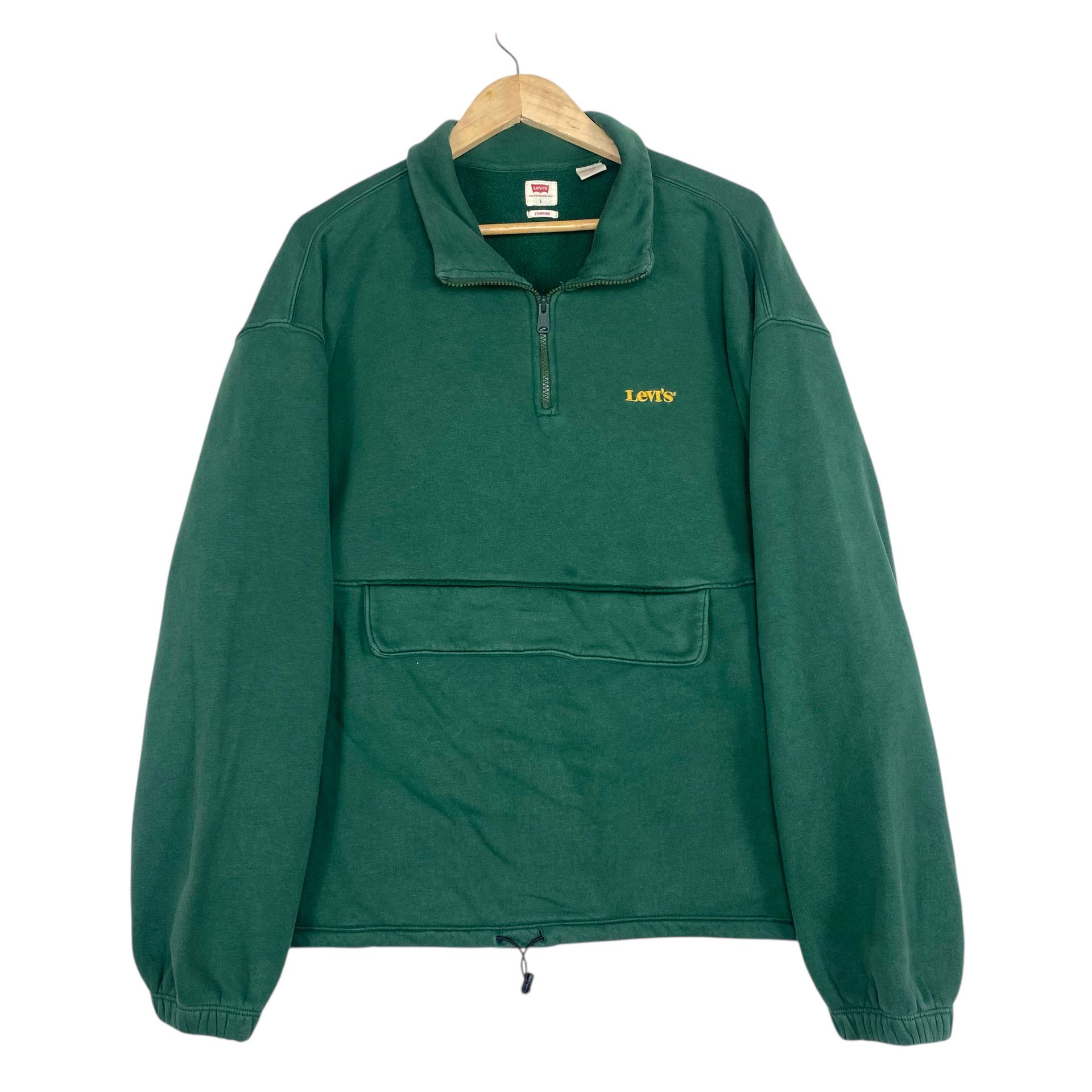 Levi's Vintage Clothing 💥 LEVIS HALFZIP PULLOVER GREEN SWEATSHIRT Size US L / EU 52-54 / 3 - 5 Thumbnail