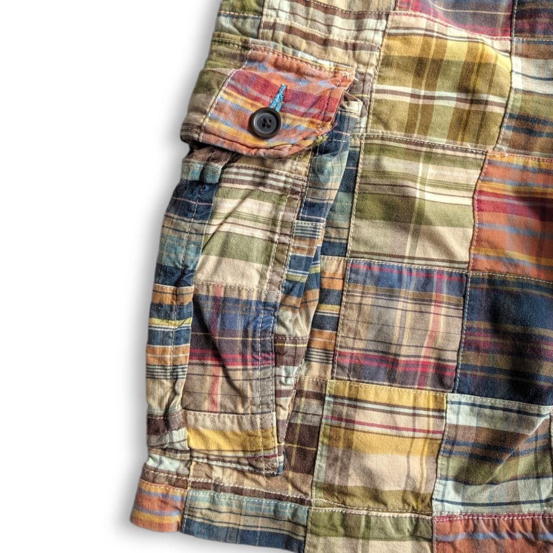 Zara Zara patchwork madras cargo shorts Size US 31 - 9 Thumbnail
