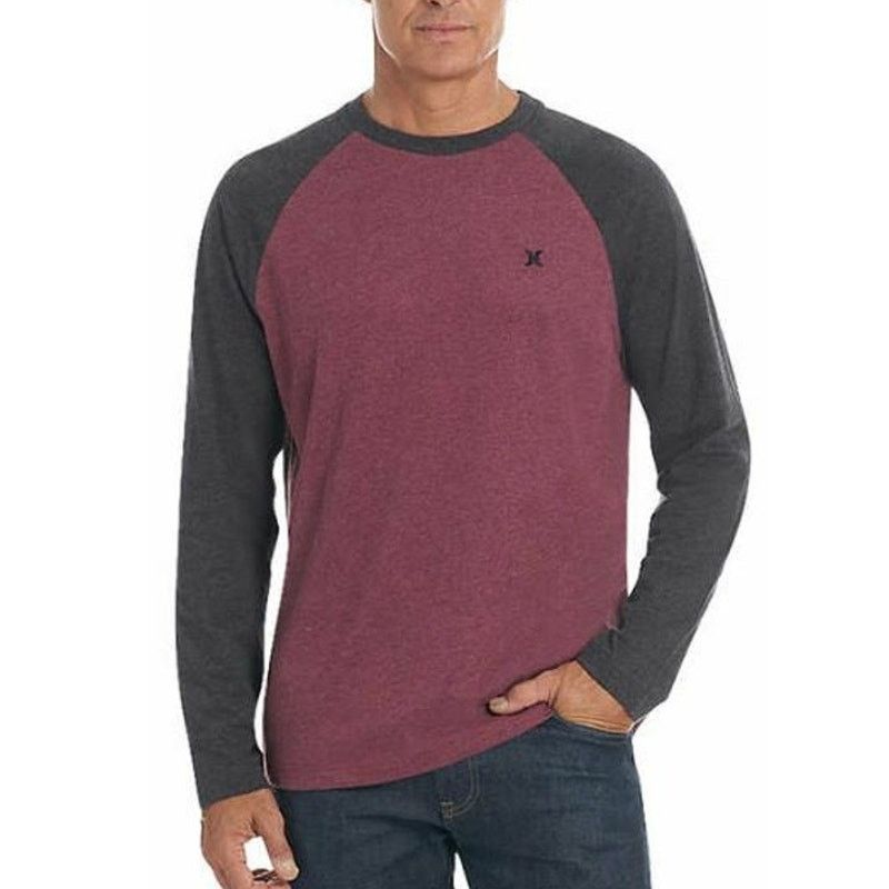 Hurley Hurley Men's Small Burgundy Color Block Long Sleeve Tee Size US S / EU 44-46 / 1 - 1 Thumbnail