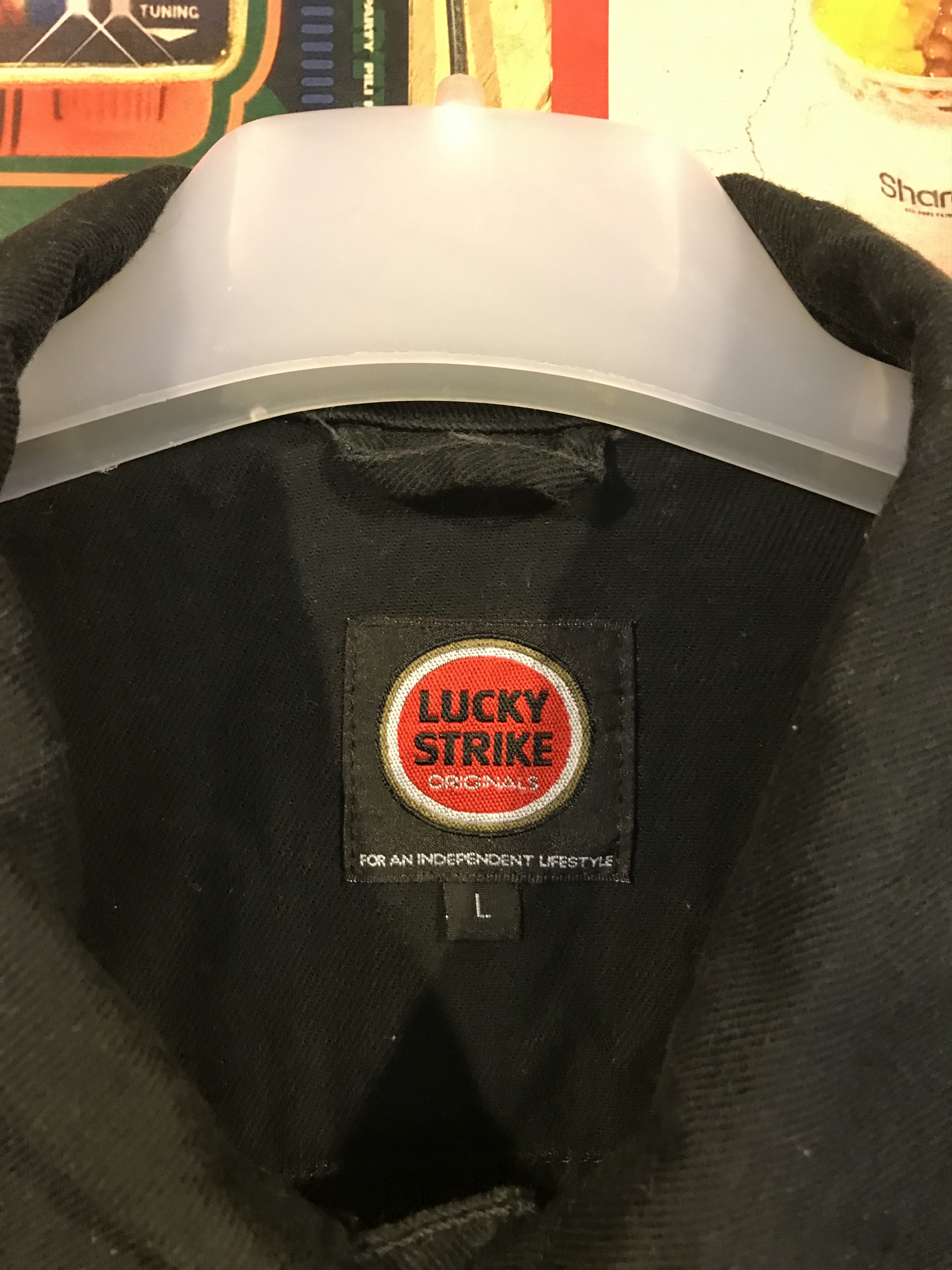 Japanese Brand Lucky Strike Racing Style Black Denim Jacket Japanese Brand Size US L / EU 52-54 / 3 - 4 Thumbnail