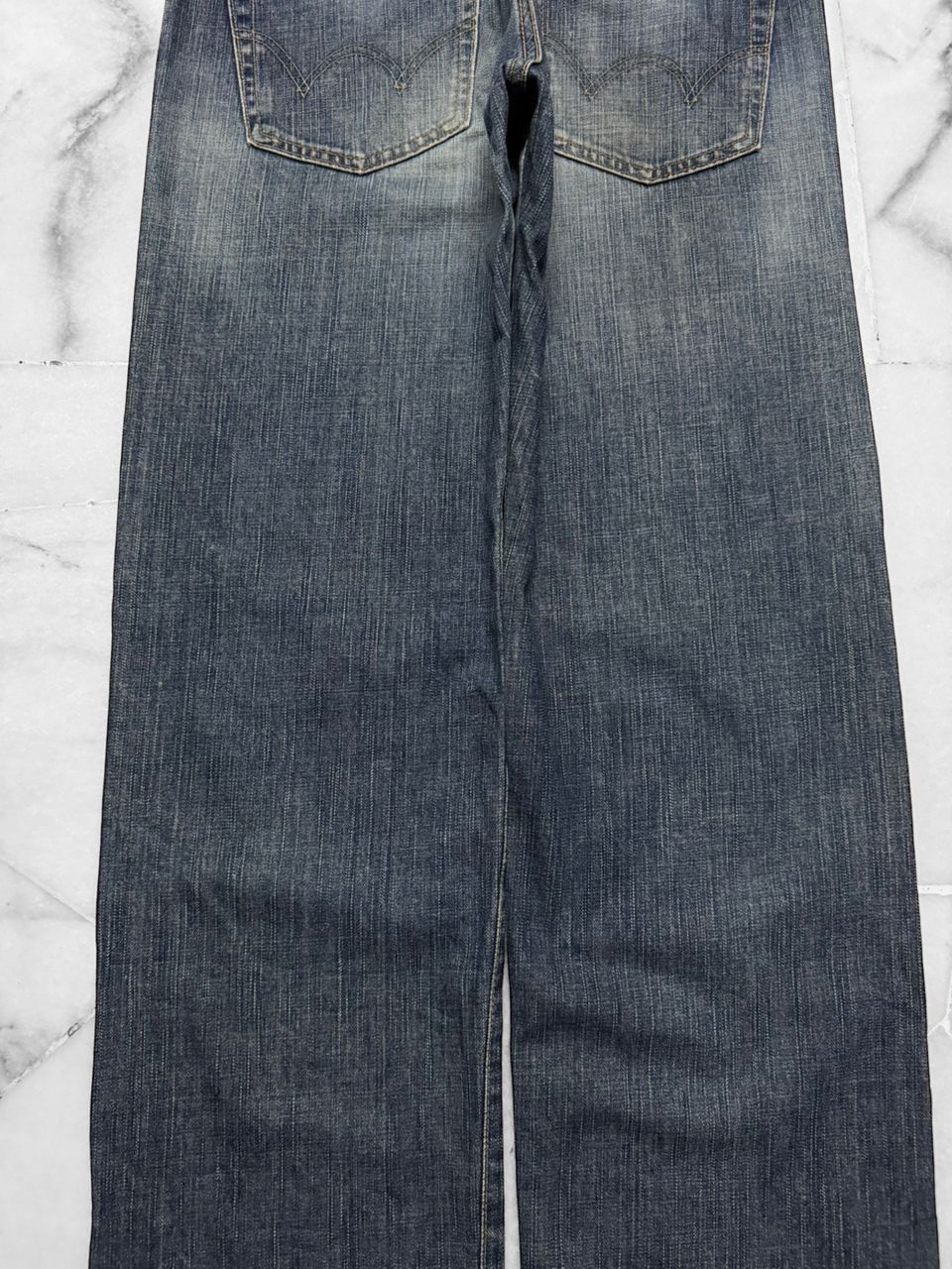 Edwin Vintage 2000s Edwin Fading Distressed Blue Jeans Size US 31 - 10 Thumbnail